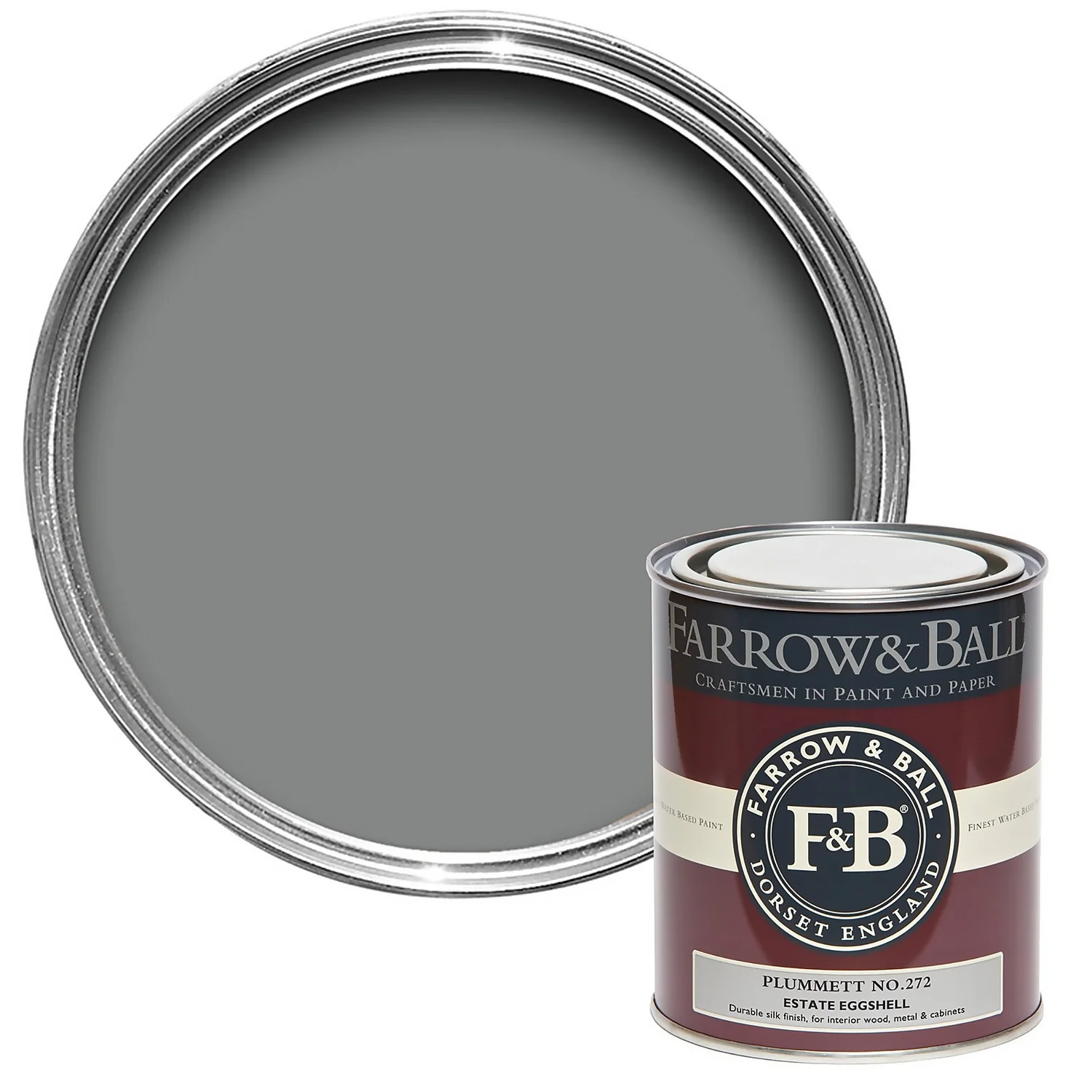 Farrow & Ball Estate Eggshell Paint Plummett - 750ml 3 Farrow & Ball Estate Eggshell Paint Plummett - 750ml