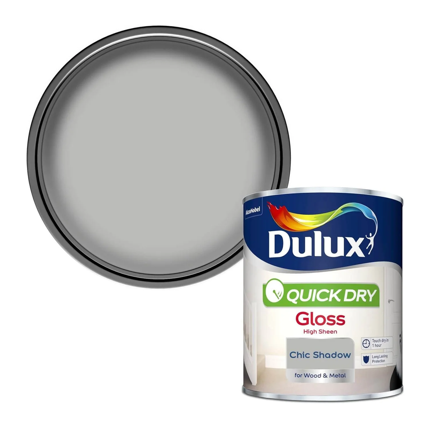 Dulux Quick Dry Gloss Chic Shadow - 750ml 3 Dulux Quick Dry Gloss Chic Shadow - 750ml