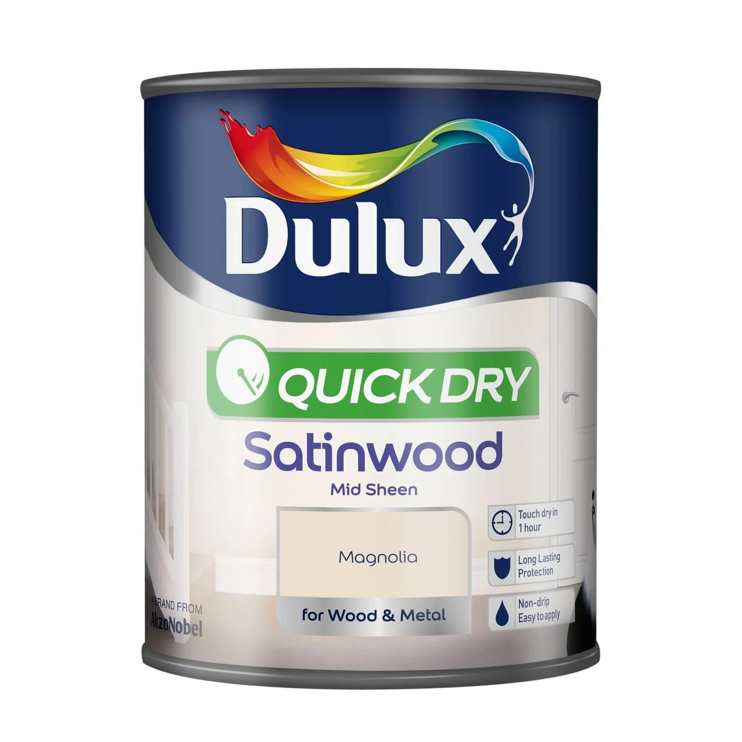 Dulux Quick Dry Satinwood Magnolia - 750ml 4 Dulux Quick Dry Satinwood Magnolia - 750ml - Image 2