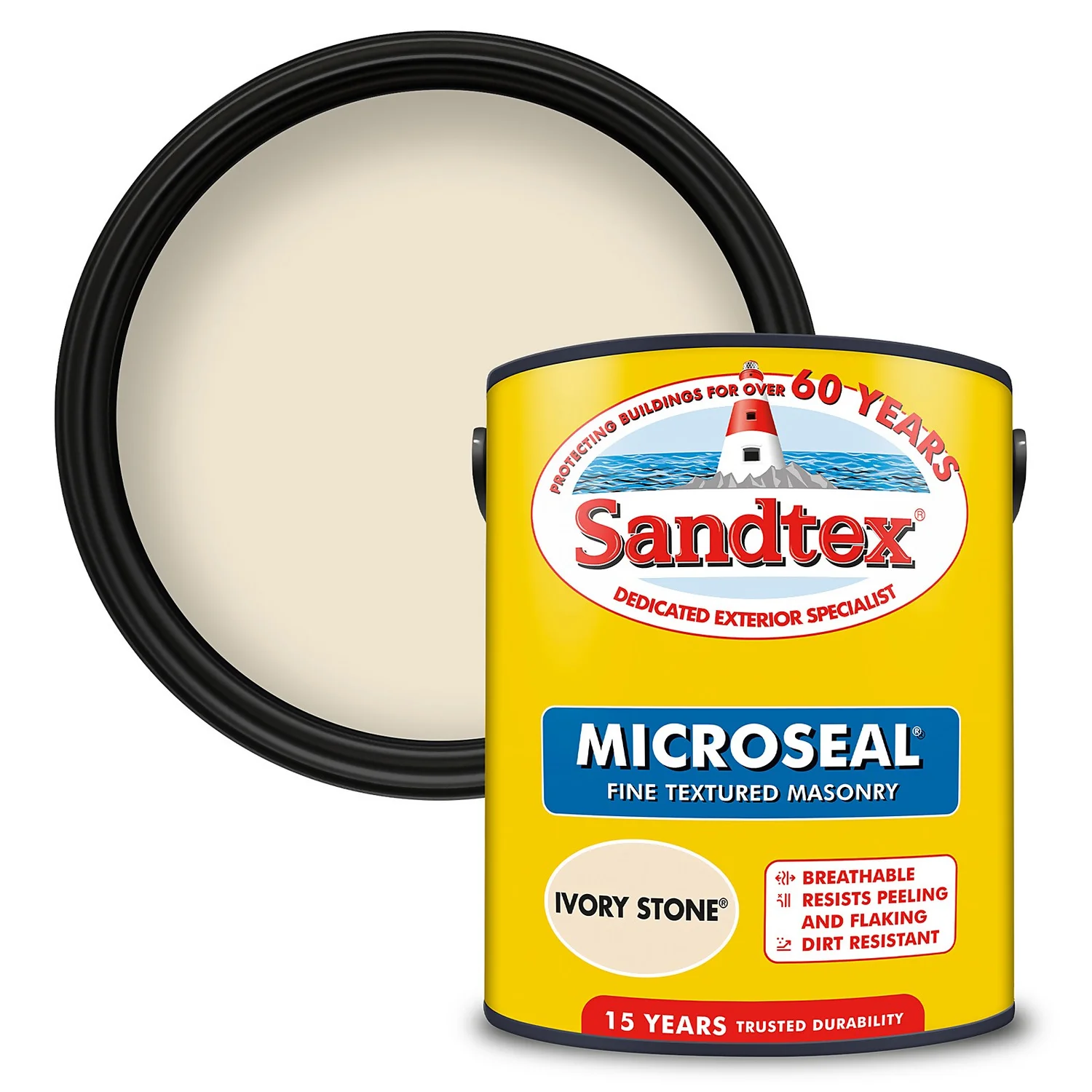 Sandtex® Textured Masonry Paint Ivory Stone - 5L 3 Sandtex® Textured Masonry Paint Ivory Stone - 5L