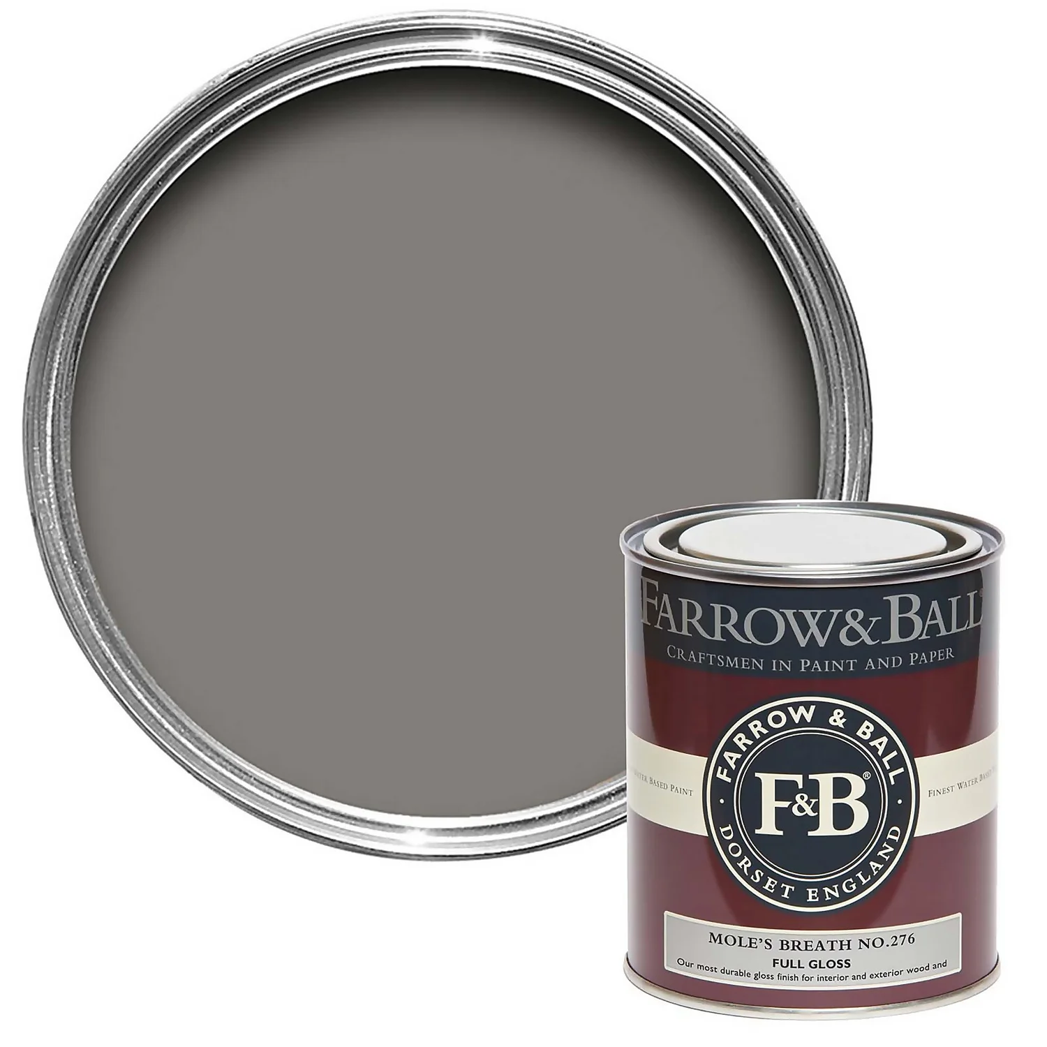 Farrow & Ball Full Gloss Paint Mole's Breath - 750ml 3 Farrow & Ball Full Gloss Paint Mole's Breath - 750ml