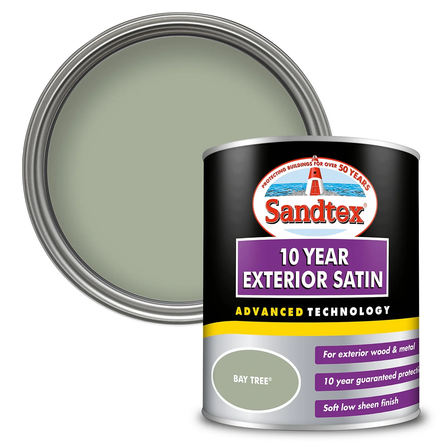 Sandtex® Exterior 10 Year Satin Paint Bay Tree - 750ml 3 Sandtex® Exterior 10 Year Satin Paint Bay Tree - 750ml
