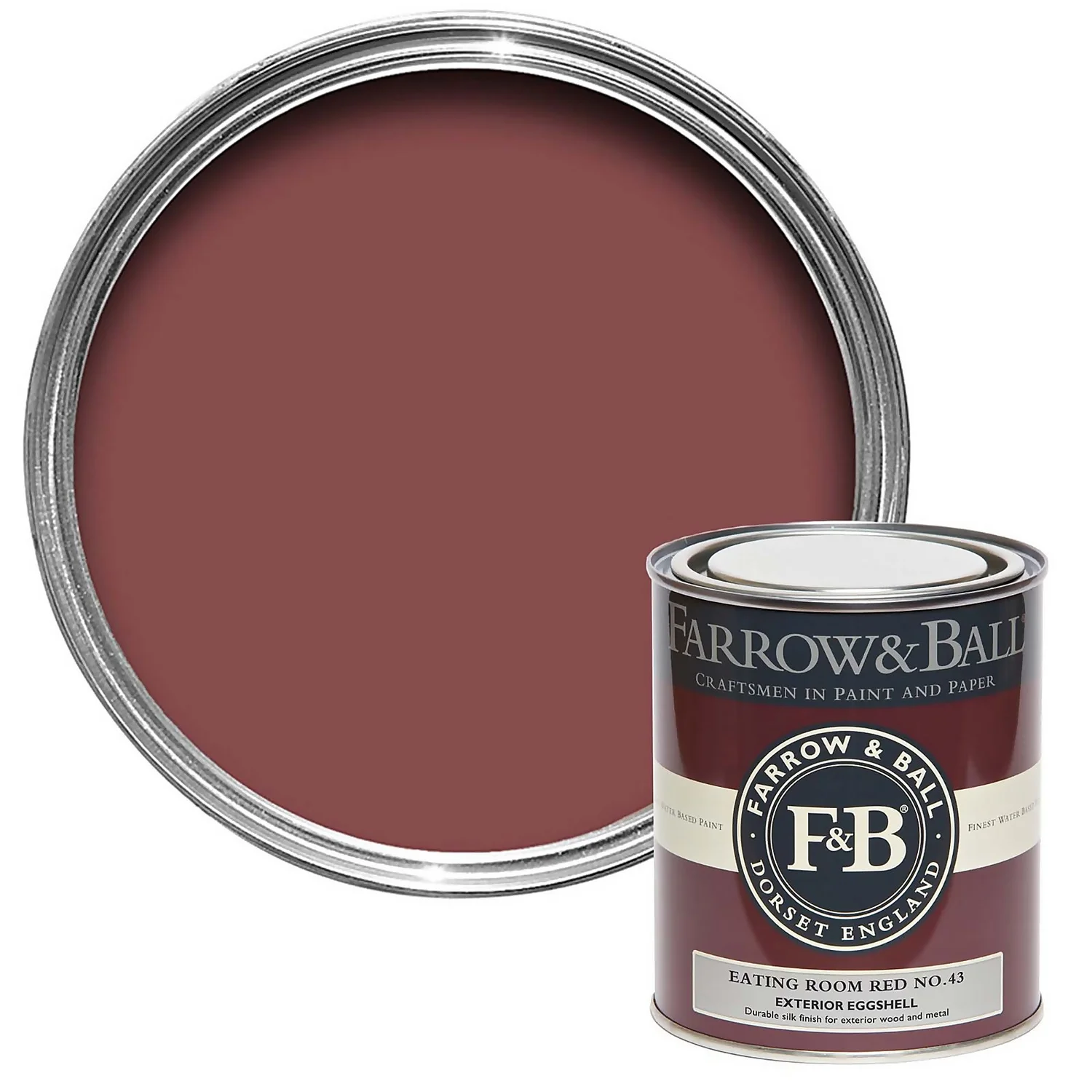 Farrow & Ball Exterior Eggshell Eating Room Red - 750ml 3 Farrow & Ball Exterior Eggshell Eating Room Red - 750ml