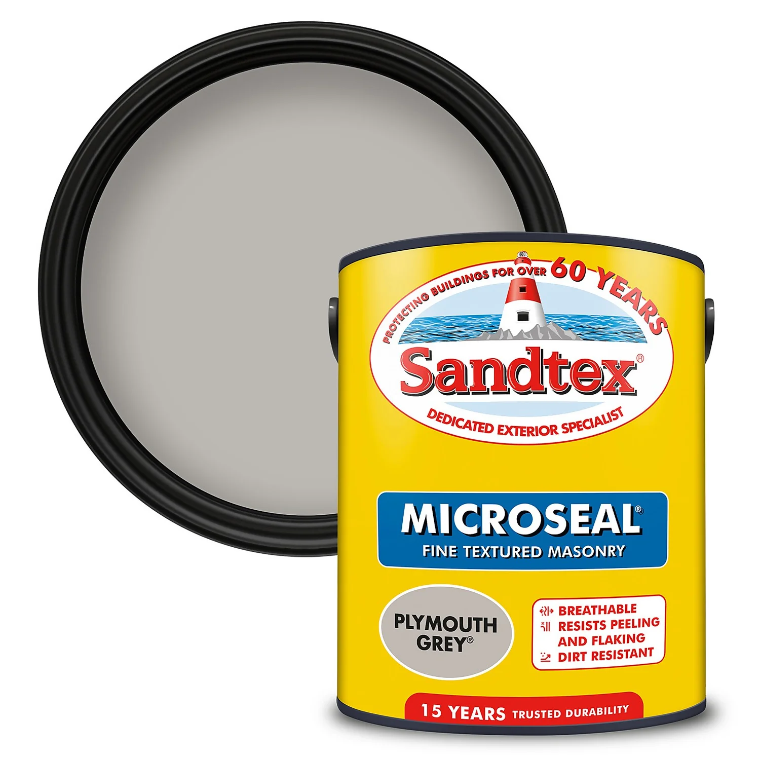 Sandtex® Textured Masonry Paint Plymouth Grey - 5L 3 Sandtex® Textured Masonry Paint Plymouth Grey - 5L