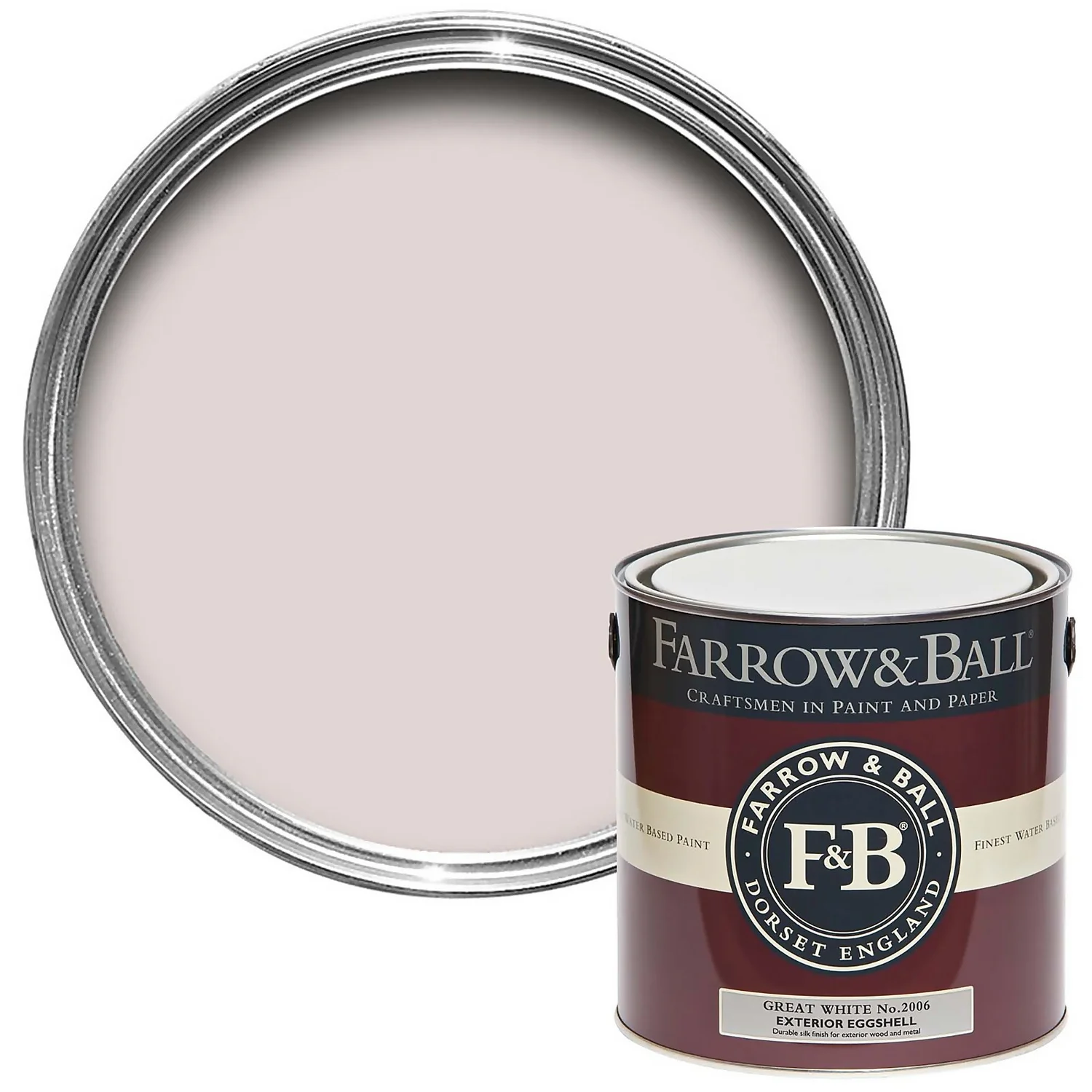 Farrow & Ball Exterior Eggshell Paint Great White - 2.5L 3 Farrow & Ball Exterior Eggshell Paint Great White - 2.5L