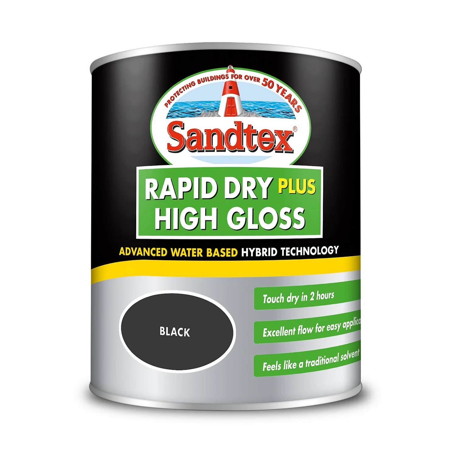 Sandtex® Rapid Dry Gloss Paint Black - 750ml 9 Sandtex® Rapid Dry Gloss Paint Black - 750ml - Image 7