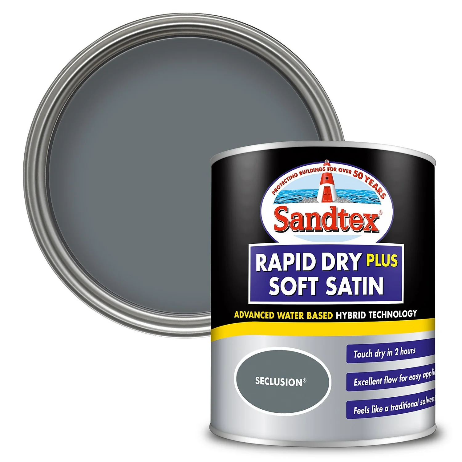 Sandtex® Rapid Dry Satin Paint Seclusion - 750ml 3 Sandtex® Rapid Dry Satin Paint Seclusion - 750ml