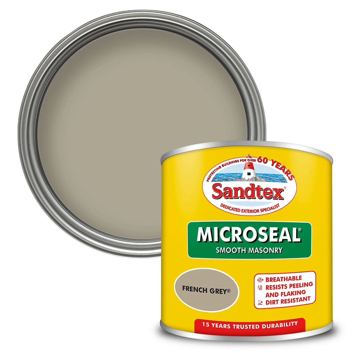 Sandtex Ultra Smooth Masonry Paint - French Grey - 150ml 3 Sandtex Ultra Smooth Masonry Paint - French Grey - 150ml