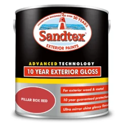 Sandtex® Exterior 10 Year Gloss Paint Pillar Box Red - 2.5L 16 Sandtex® Exterior 10 Year Gloss Paint Pillar Box Red - 2.5L -Laura Paint Shop 12813524 1794871813083902