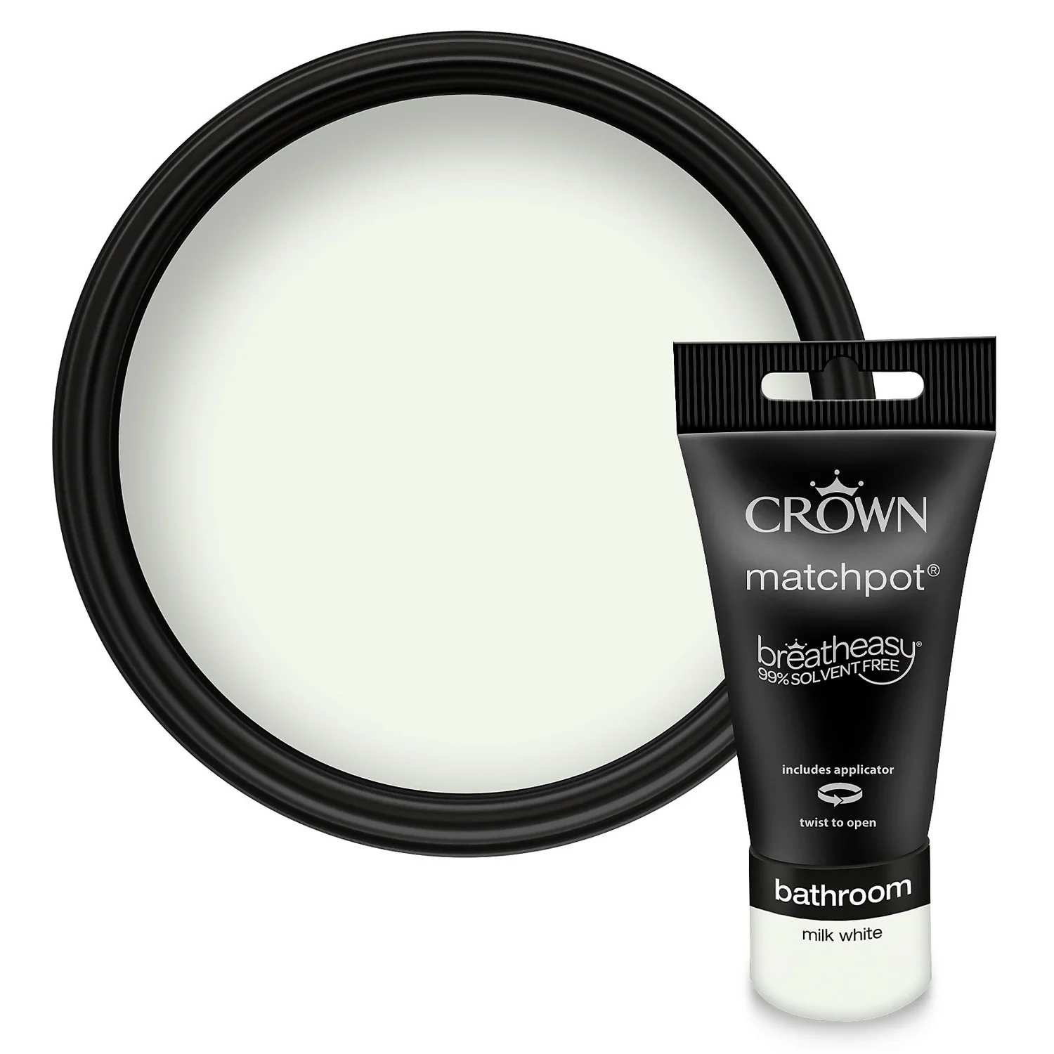 Crown Breatheasy Bathroom - Milk White - Mid Sheen Paint - 40ml 3 Crown Breatheasy Bathroom - Milk White - Mid Sheen Paint - 40ml
