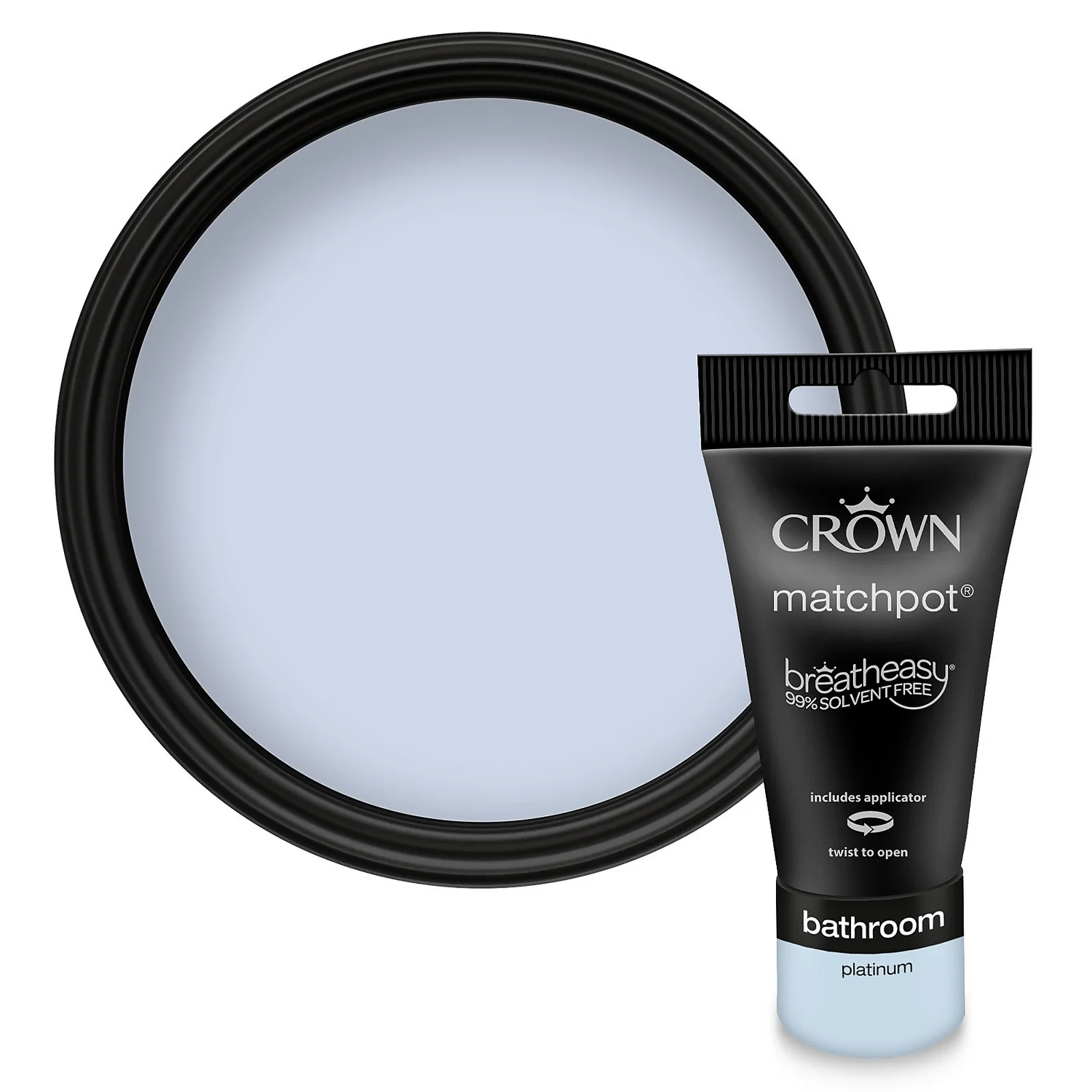 Crown Breatheasy Bathroom Mid Sheen Paint Platinum - Tester 40ml 3 Crown Breatheasy Bathroom Mid Sheen Paint Platinum - Tester 40ml