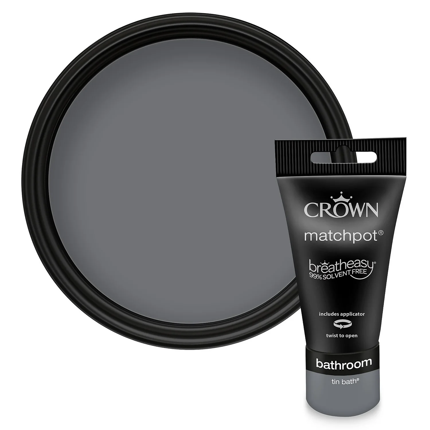 Crown Breatheasy Bathroom Mid Sheen Paint Tin Bath - Tester 40ml 3 Crown Breatheasy Bathroom Mid Sheen Paint Tin Bath - Tester 40ml