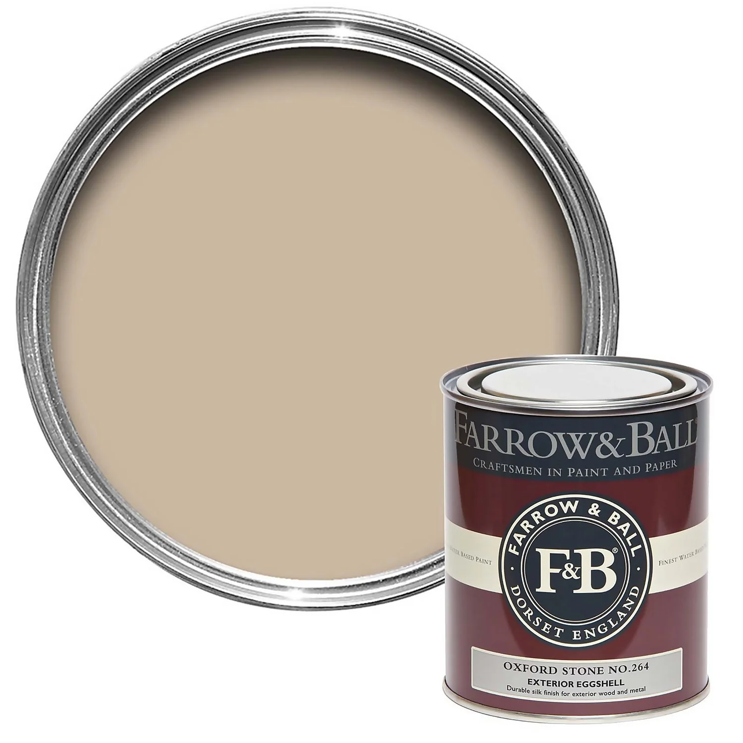 Farrow & Ball Exterior Eggshell Paint Oxford Stone - 750ml 3 Farrow & Ball Exterior Eggshell Paint Oxford Stone - 750ml