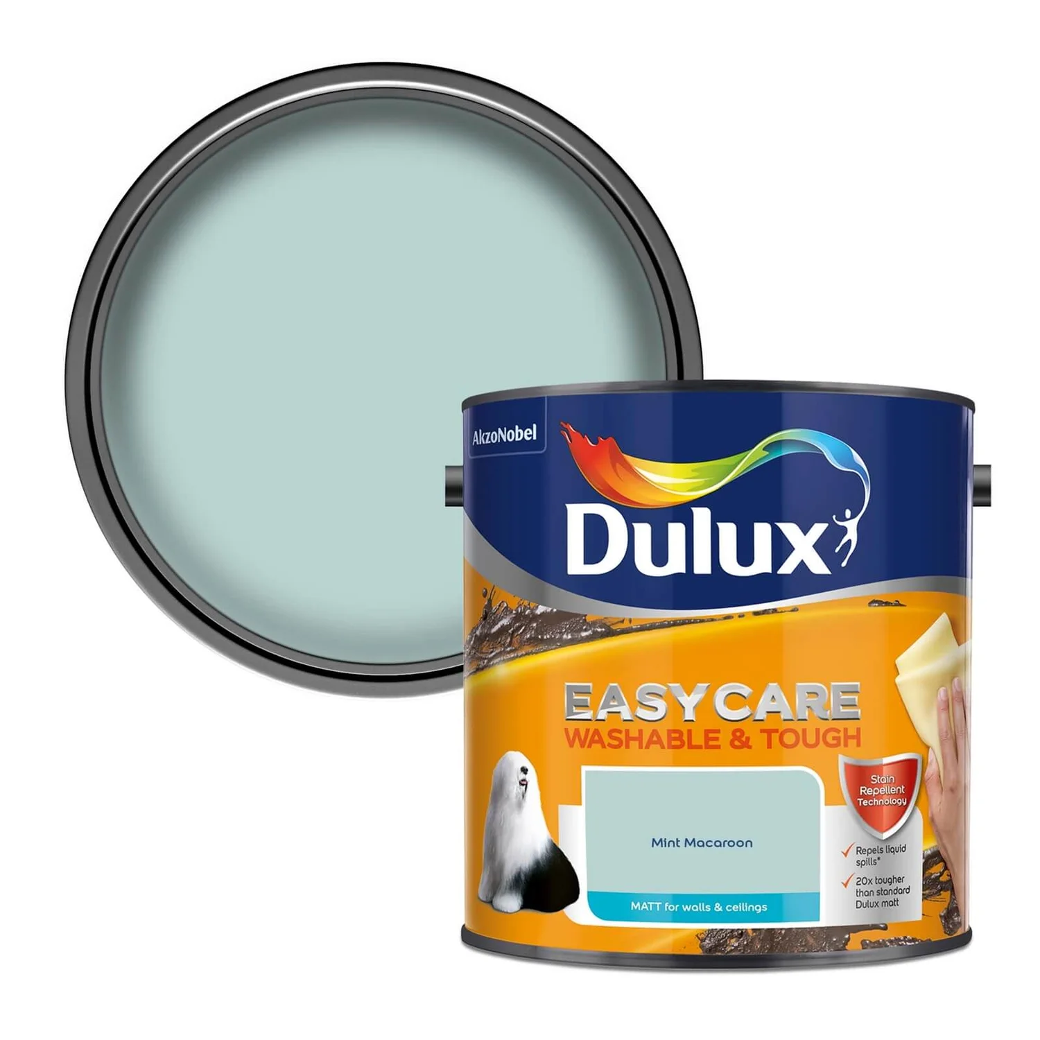 Dulux Easycare Washable & Tough Matt Paint Mint Macaroon - 2.5L 3 Dulux Easycare Washable & Tough Matt Paint Mint Macaroon - 2.5L