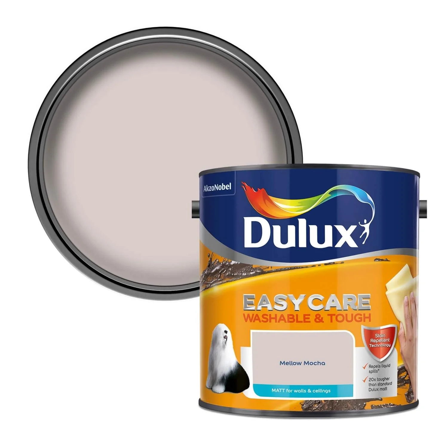 Dulux Easycare Washable & Tough Matt Paint Mellow Mocha - 2.5L 3 Dulux Easycare Washable & Tough Matt Paint Mellow Mocha - 2.5L