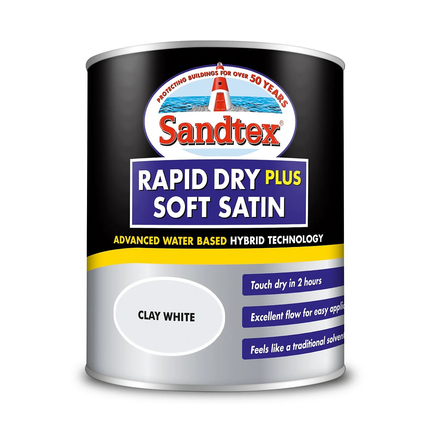 Sandtex® Rapid Dry Satin Paint Clay White - 750ml 9 Sandtex® Rapid Dry Satin Paint Clay White - 750ml - Image 7