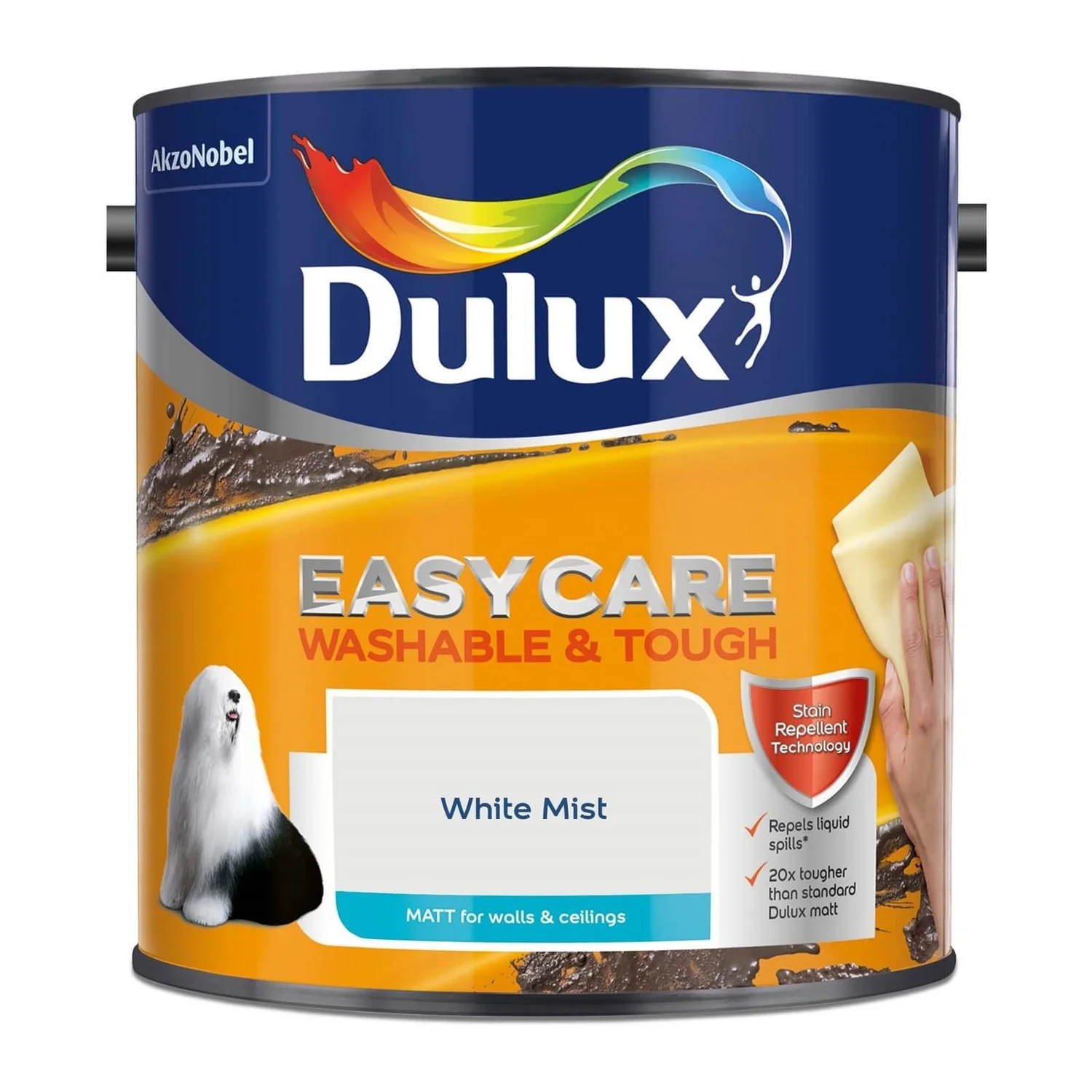 Dulux Easycare Washable & Tough Matt Paint White Mist - 2.5L 6 Dulux Easycare Washable & Tough Matt Paint White Mist - 2.5L - Image 4