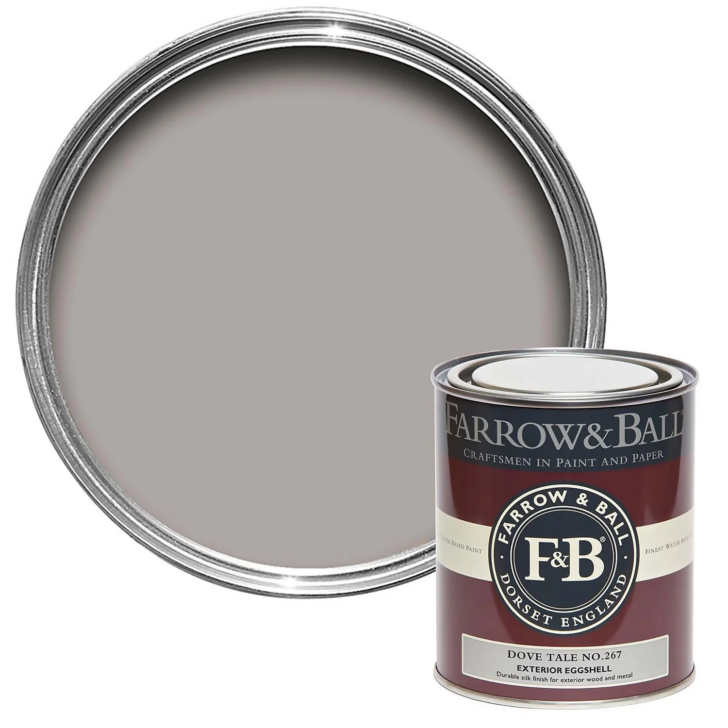 Farrow & Ball Exterior Eggshell Paint Dove Tale - 750ml 3 Farrow & Ball Exterior Eggshell Paint Dove Tale - 750ml