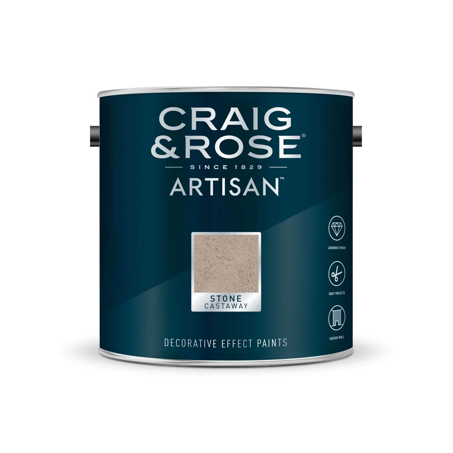 Craig & Rose Artisan Stone Effect Paint Castaway Stone - 2.5L 4 Craig & Rose Artisan Stone Effect Paint Castaway Stone - 2.5L - Image 2