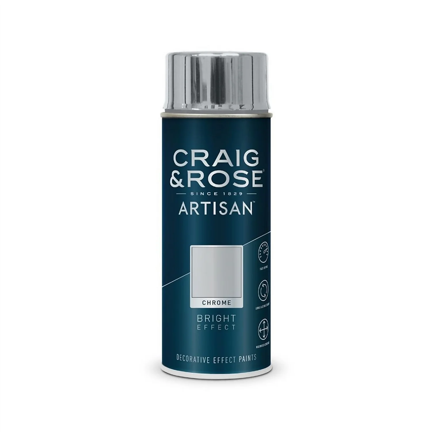 Craig & Rose Artisan Bright Effect Spray Paint - Chrome - 400ml 3 Craig & Rose Artisan Bright Effect Spray Paint - Chrome - 400ml