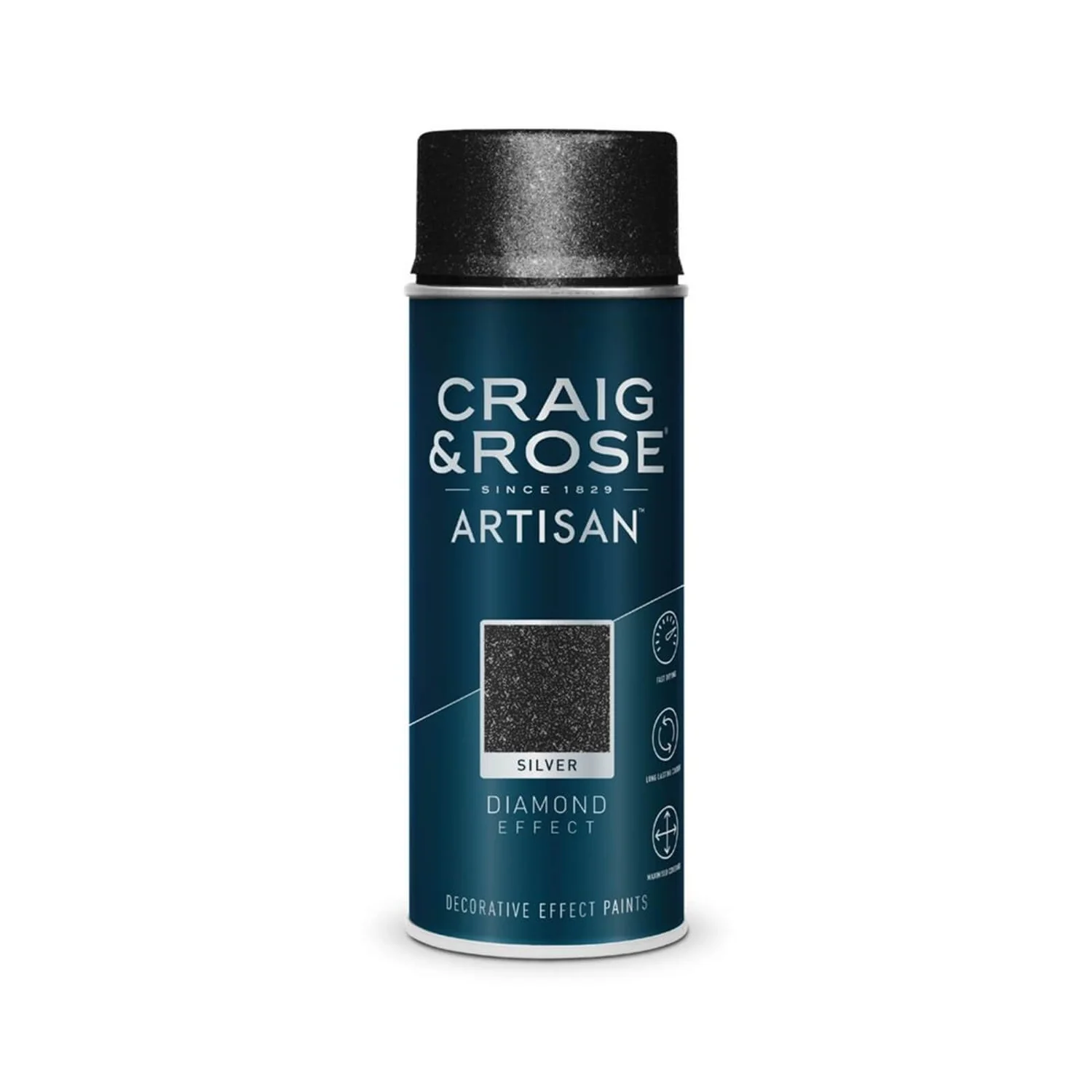 Craig & Rose Artisan Diamond Effect Spray Paint - Silver - 400ml 3 Craig & Rose Artisan Diamond Effect Spray Paint - Silver - 400ml
