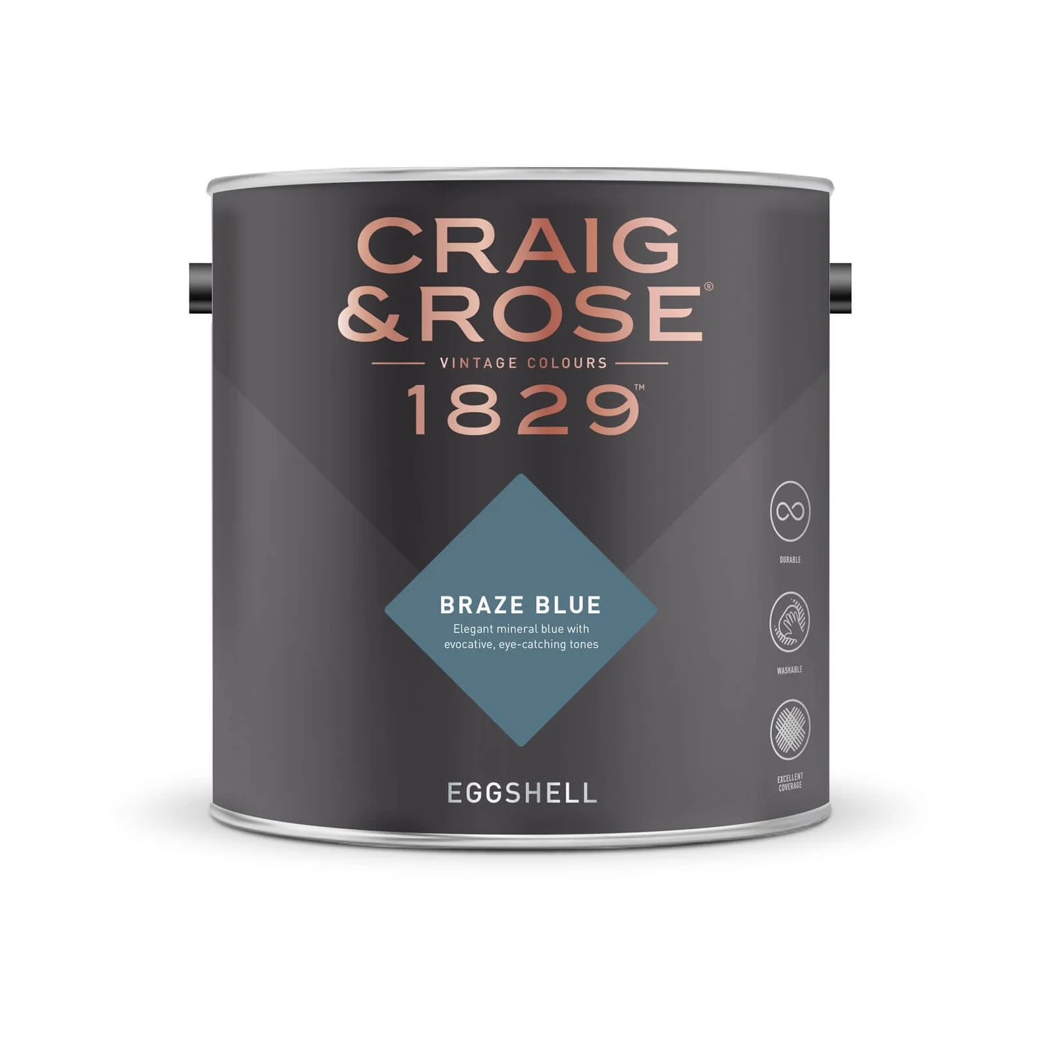 Craig & Rose 1829 Eggshell Paint Braze Blue - 2.5L 4 Craig & Rose 1829 Eggshell Paint Braze Blue - 2.5L - Image 2