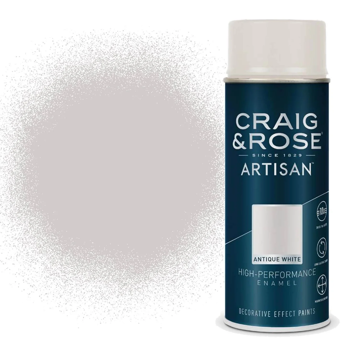 Craig & Rose Artisan Enamel Gloss Spray Paint - Antique White - 400ml 3 Craig & Rose Artisan Enamel Gloss Spray Paint - Antique White - 400ml