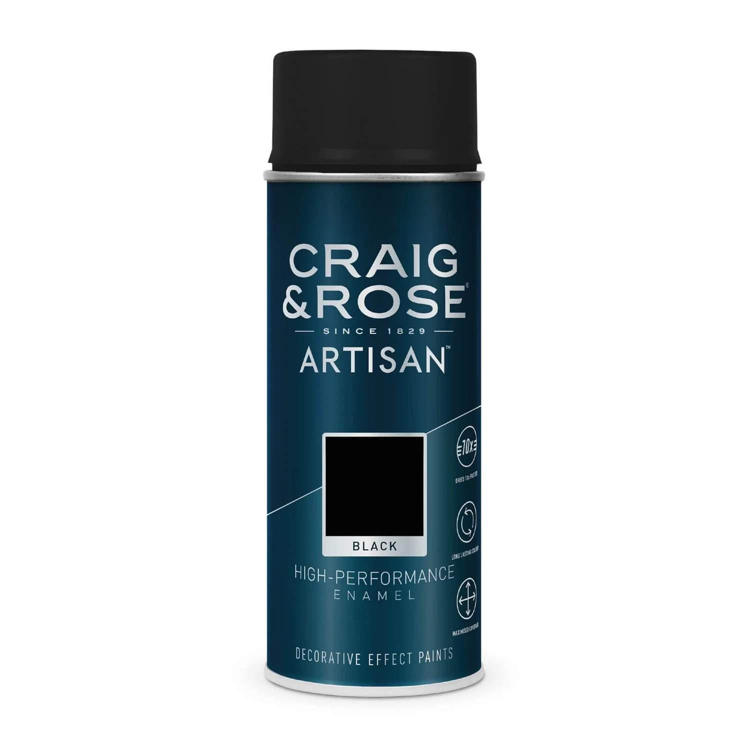 Craig & Rose Artisan Enamel Gloss Spray Paint - Black - 400ml 4 Craig & Rose Artisan Enamel Gloss Spray Paint - Black - 400ml - Image 2