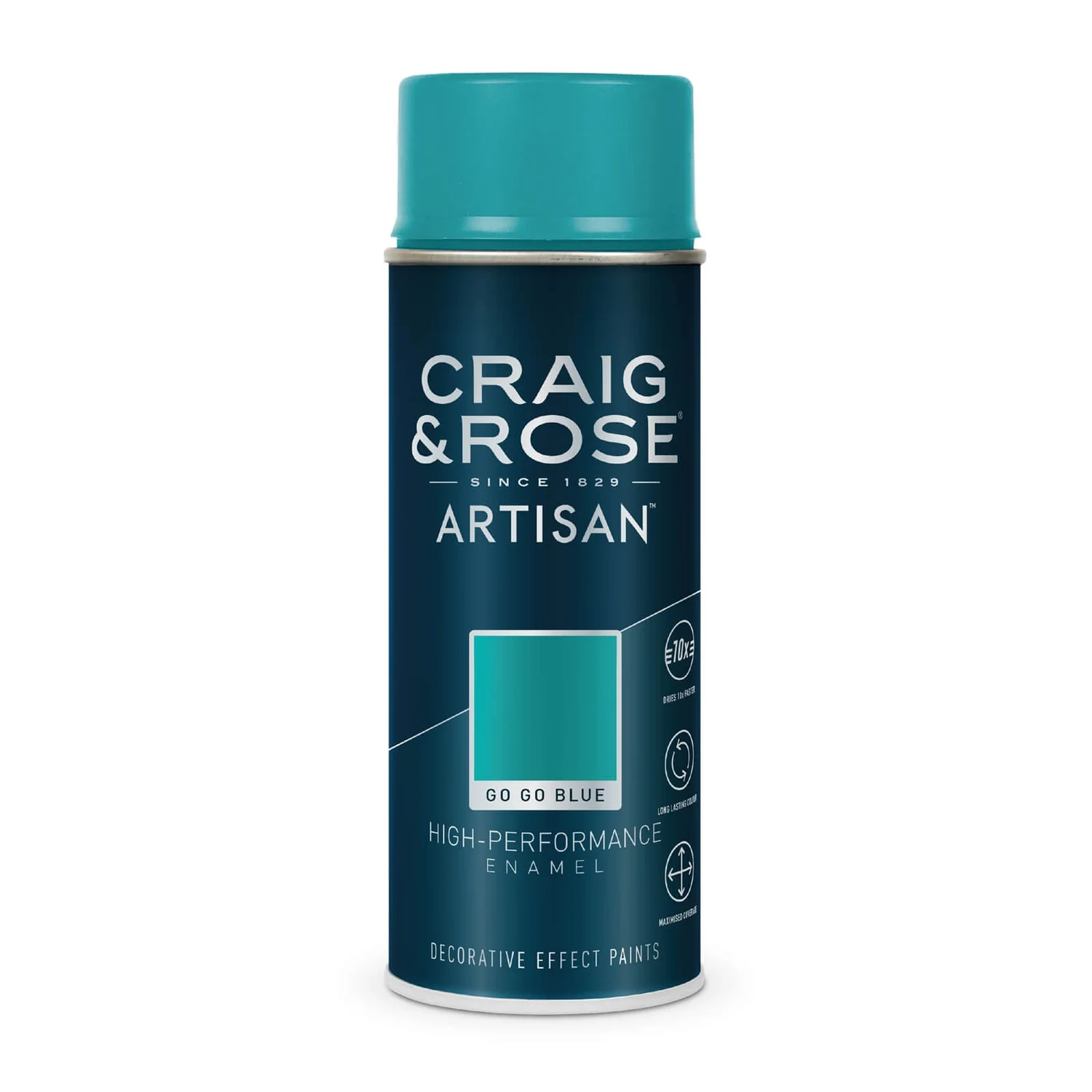 Craig & Rose Artisan Enamel Gloss Spray Paint - Gogo Blue - 400ml 4 Craig & Rose Artisan Enamel Gloss Spray Paint - Gogo Blue - 400ml - Image 2