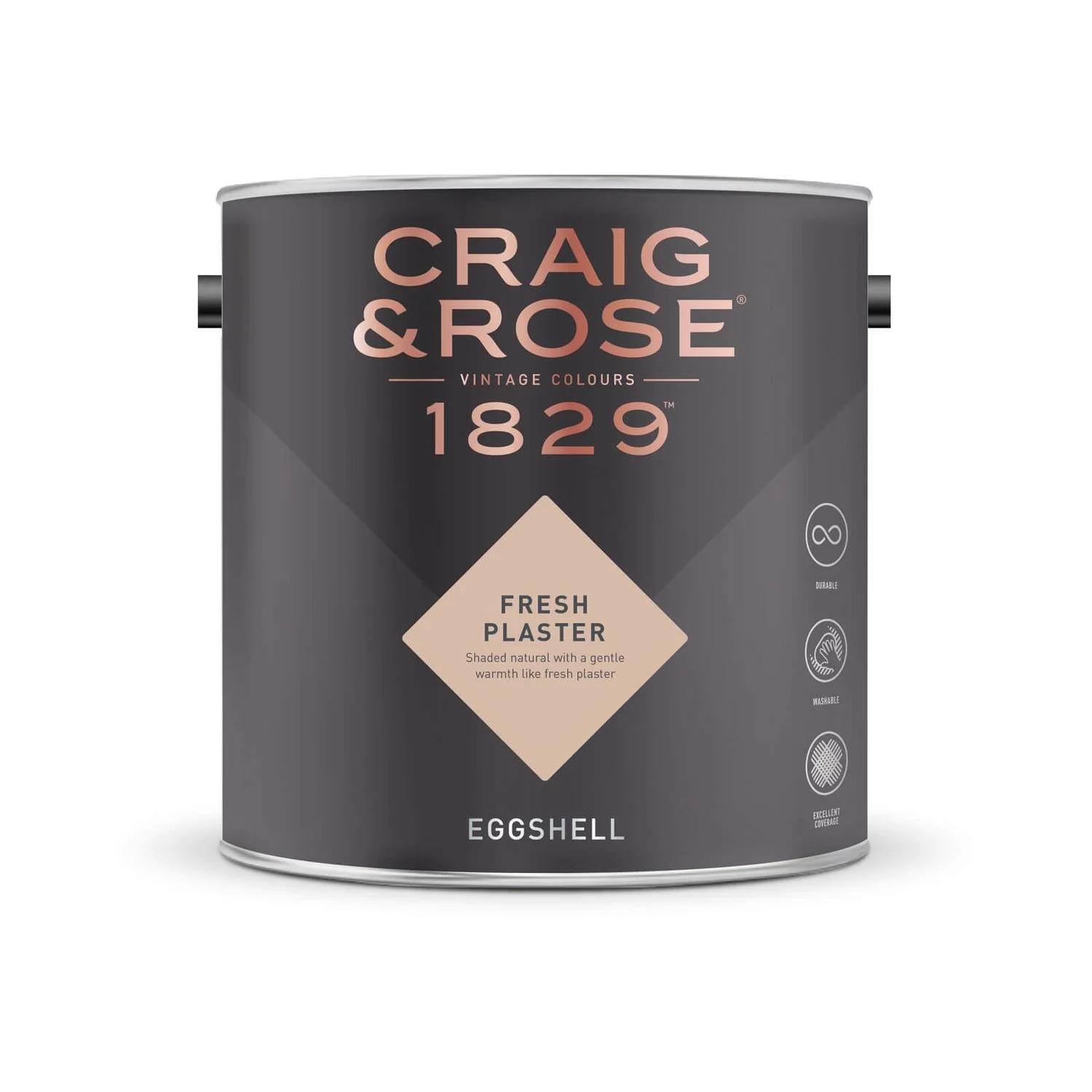 Craig & Rose 1829 Eggshell Paint Fresh Plaster - 2.5L 4 Craig & Rose 1829 Eggshell Paint Fresh Plaster - 2.5L - Image 2