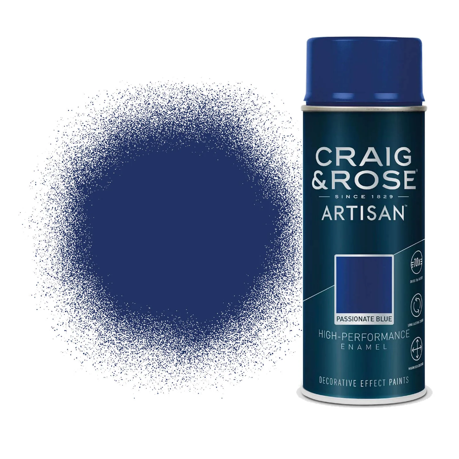 Craig & Rose Artisan Enamel Gloss Spray Paint - Passionate Blue - 400ml 3 Craig & Rose Artisan Enamel Gloss Spray Paint - Passionate Blue - 400ml