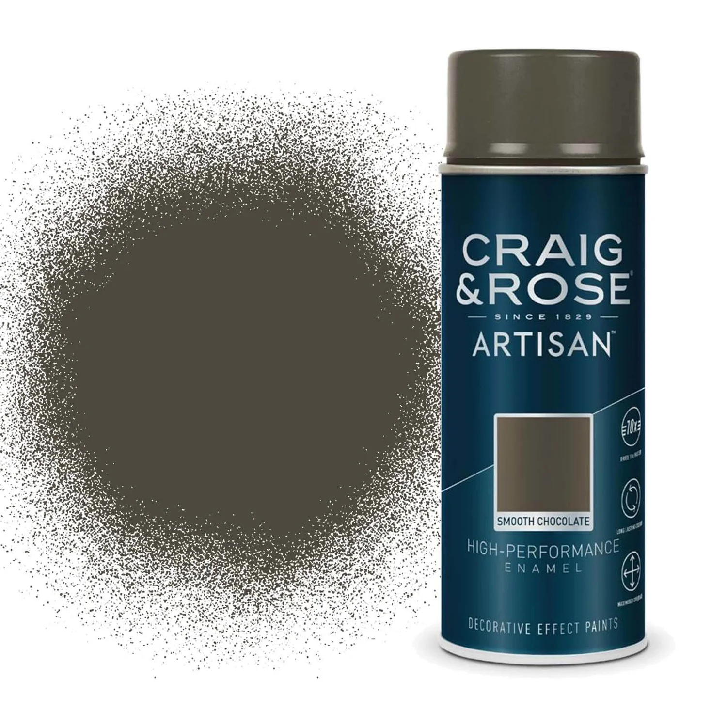 Craig & Rose Artisan Enamel Gloss Spray Paint - Smooth Chocolate - 400ml 3 Craig & Rose Artisan Enamel Gloss Spray Paint - Smooth Chocolate - 400ml