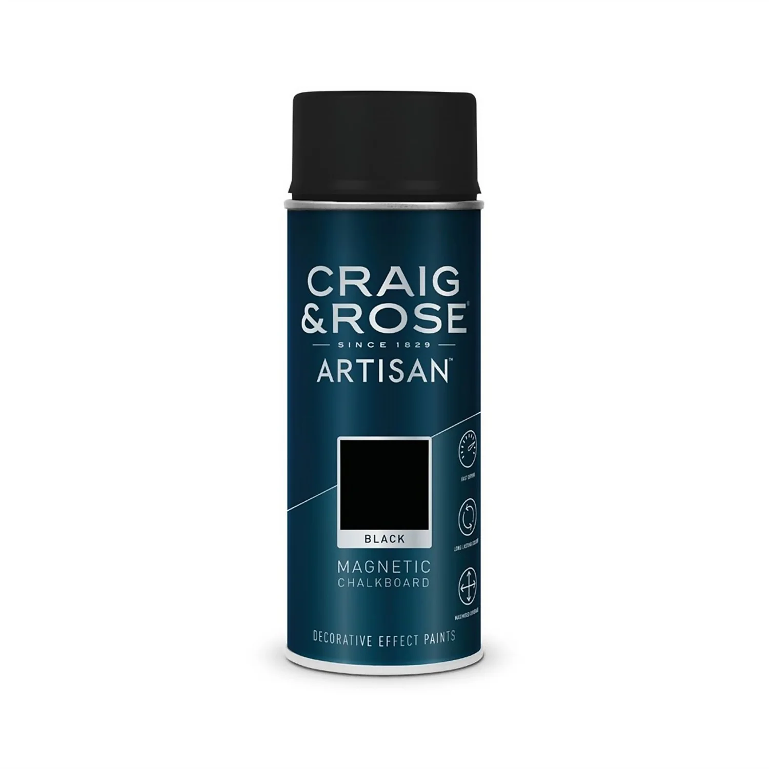 Craig & Rose Artisan Magnetic Chalkboard Spray Paint - Black - 400ml 3 Craig & Rose Artisan Magnetic Chalkboard Spray Paint - Black - 400ml