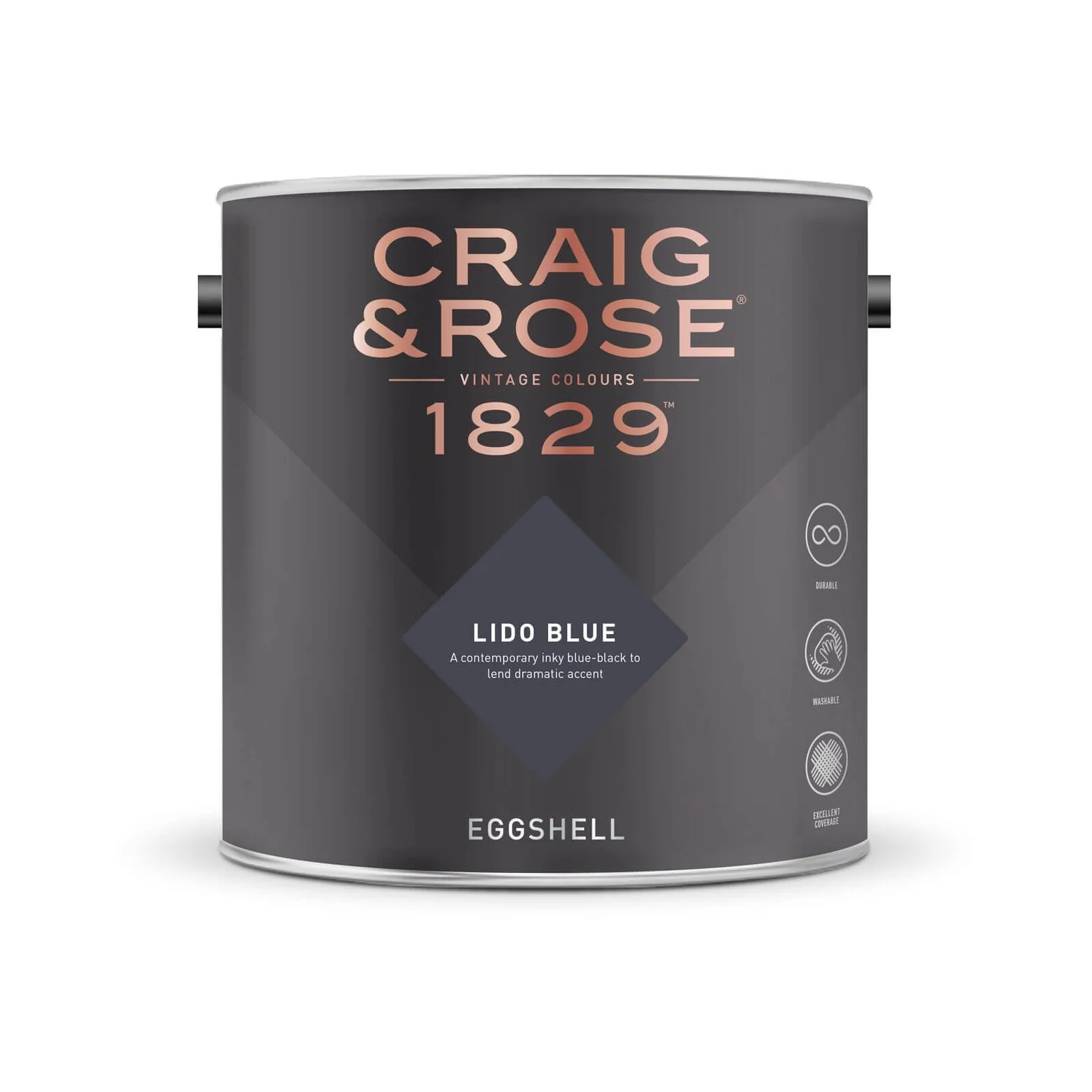 Craig & Rose 1829 Eggshell Paint Lido Blue - 2.5L 4 Craig & Rose 1829 Eggshell Paint Lido Blue - 2.5L - Image 2