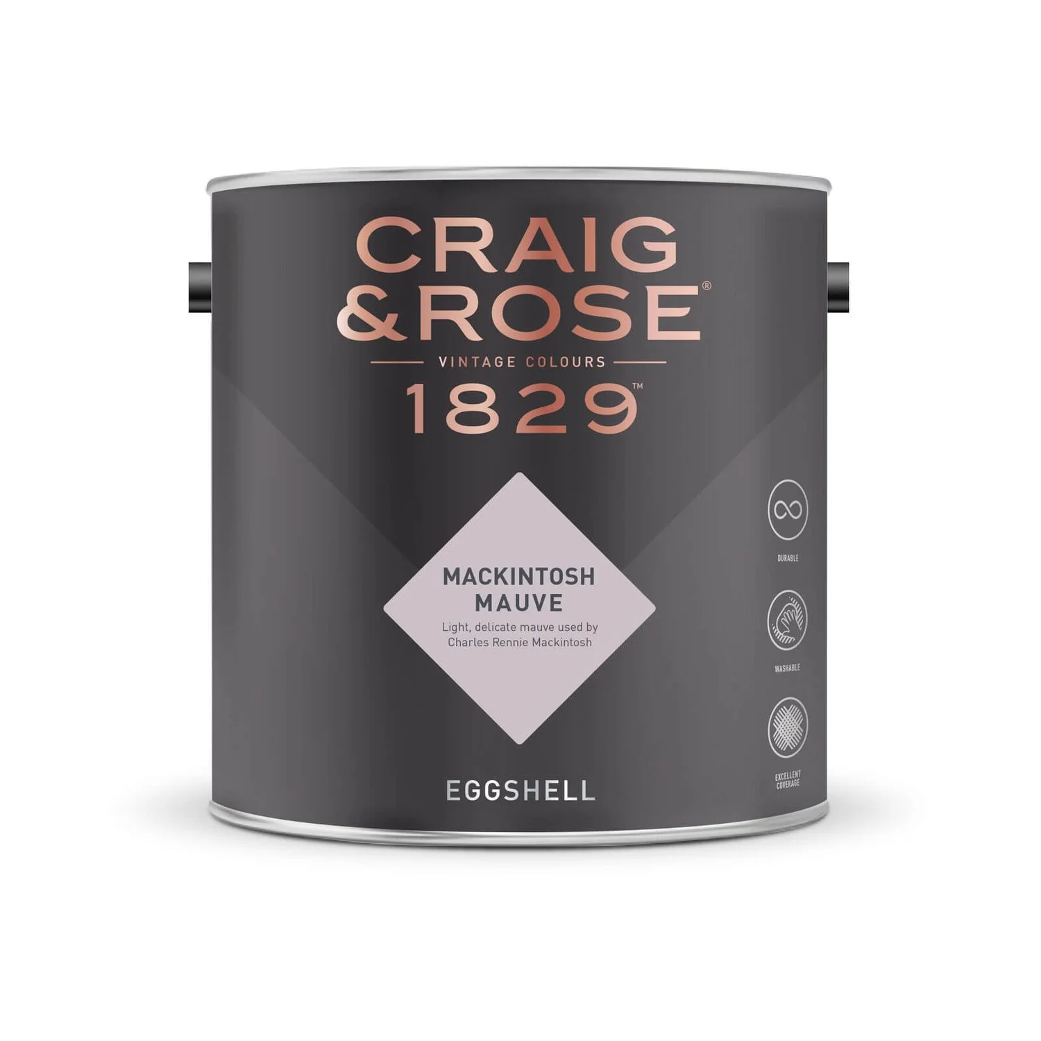 Craig & Rose 1829 Eggshell Paint Mackintosh Mauve - 2.5L 4 Craig & Rose 1829 Eggshell Paint Mackintosh Mauve - 2.5L - Image 2