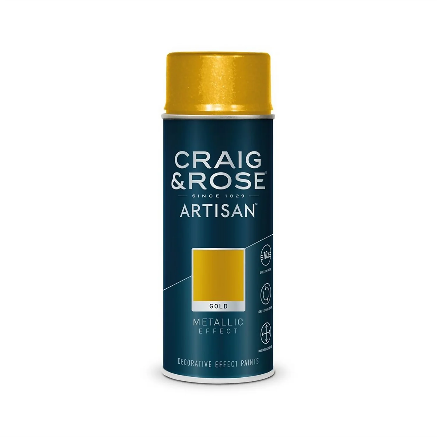 Craig & Rose Artisan Metallic Effect Spray Paint - Gold - 400ml 3 Craig & Rose Artisan Metallic Effect Spray Paint - Gold - 400ml
