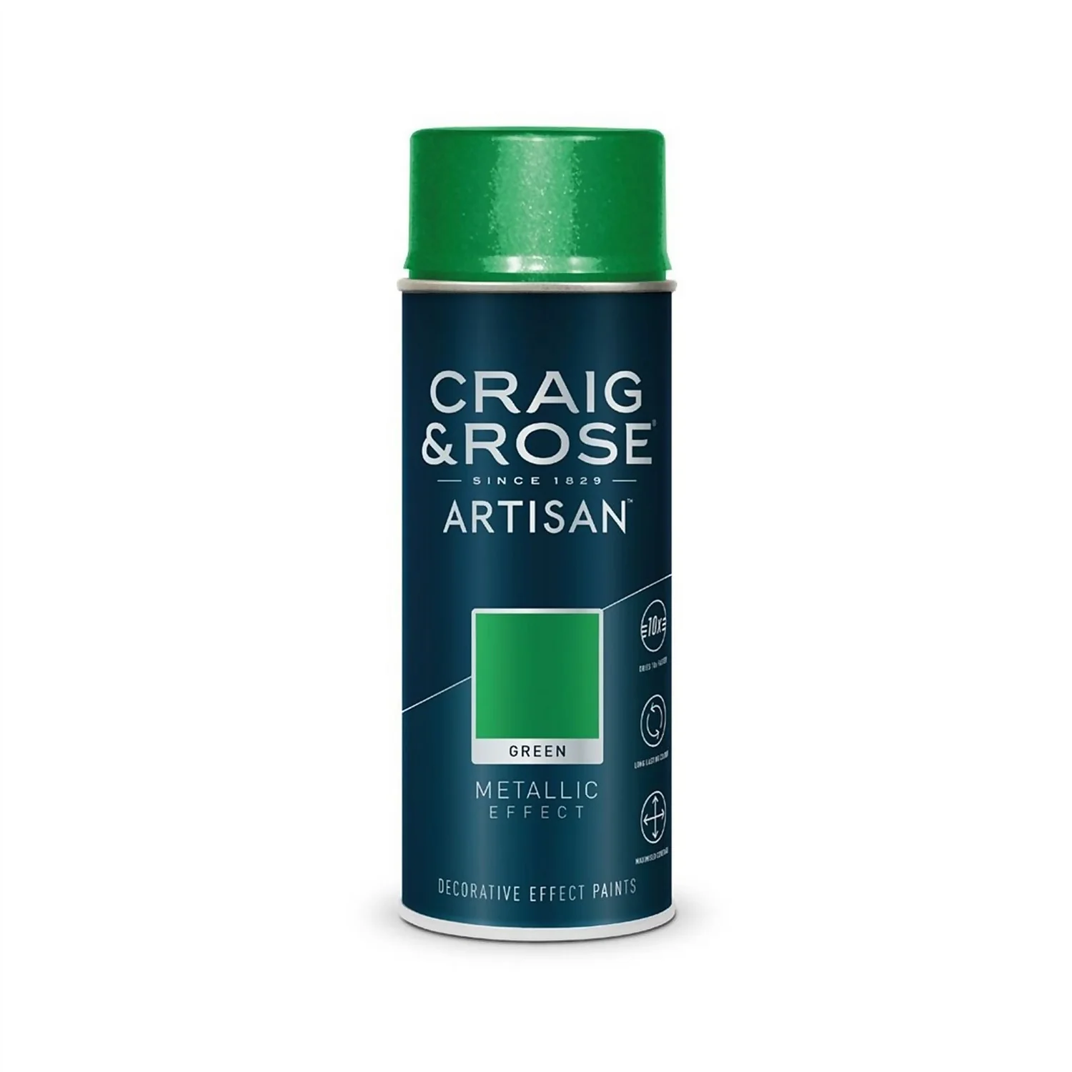 Craig & Rose Artisan Metallic Effect Spray Paint - Green - 400ml 3 Craig & Rose Artisan Metallic Effect Spray Paint - Green - 400ml