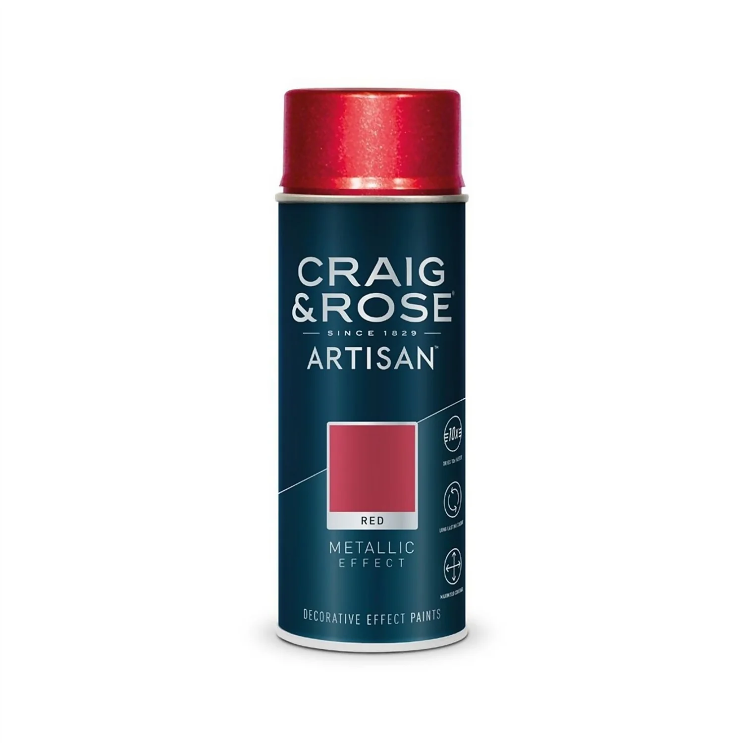 Craig & Rose Artisan Metallic Effect Spray Paint - Red - 400ml 3 Craig & Rose Artisan Metallic Effect Spray Paint - Red - 400ml