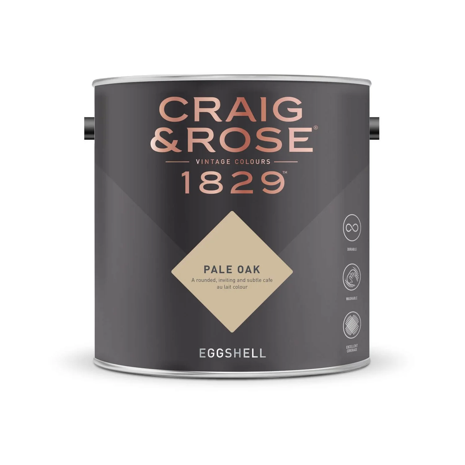 Craig & Rose 1829 Eggshell Paint Pale Oak - 2.5L 4 Craig & Rose 1829 Eggshell Paint Pale Oak - 2.5L - Image 2