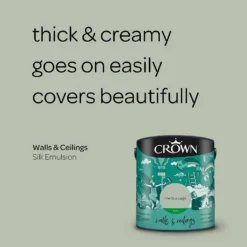 Crown Walls & Ceilings Silk Emulsion Paint Mellow Sage - 2.5L 14 Crown Walls & Ceilings Silk Emulsion Paint Mellow Sage - 2.5L -Laura Paint Shop 12818023 1404966163619192