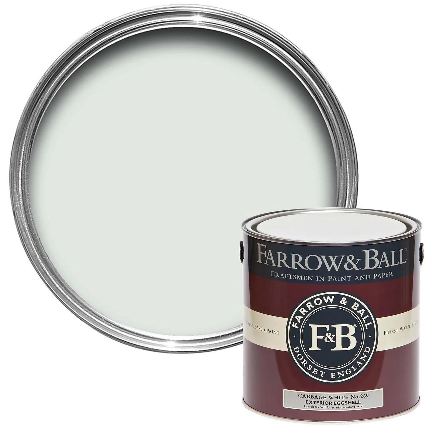 Farrow & Ball Exterior Eggshell Paint Cabbage White - 2.5L 3 Farrow & Ball Exterior Eggshell Paint Cabbage White - 2.5L