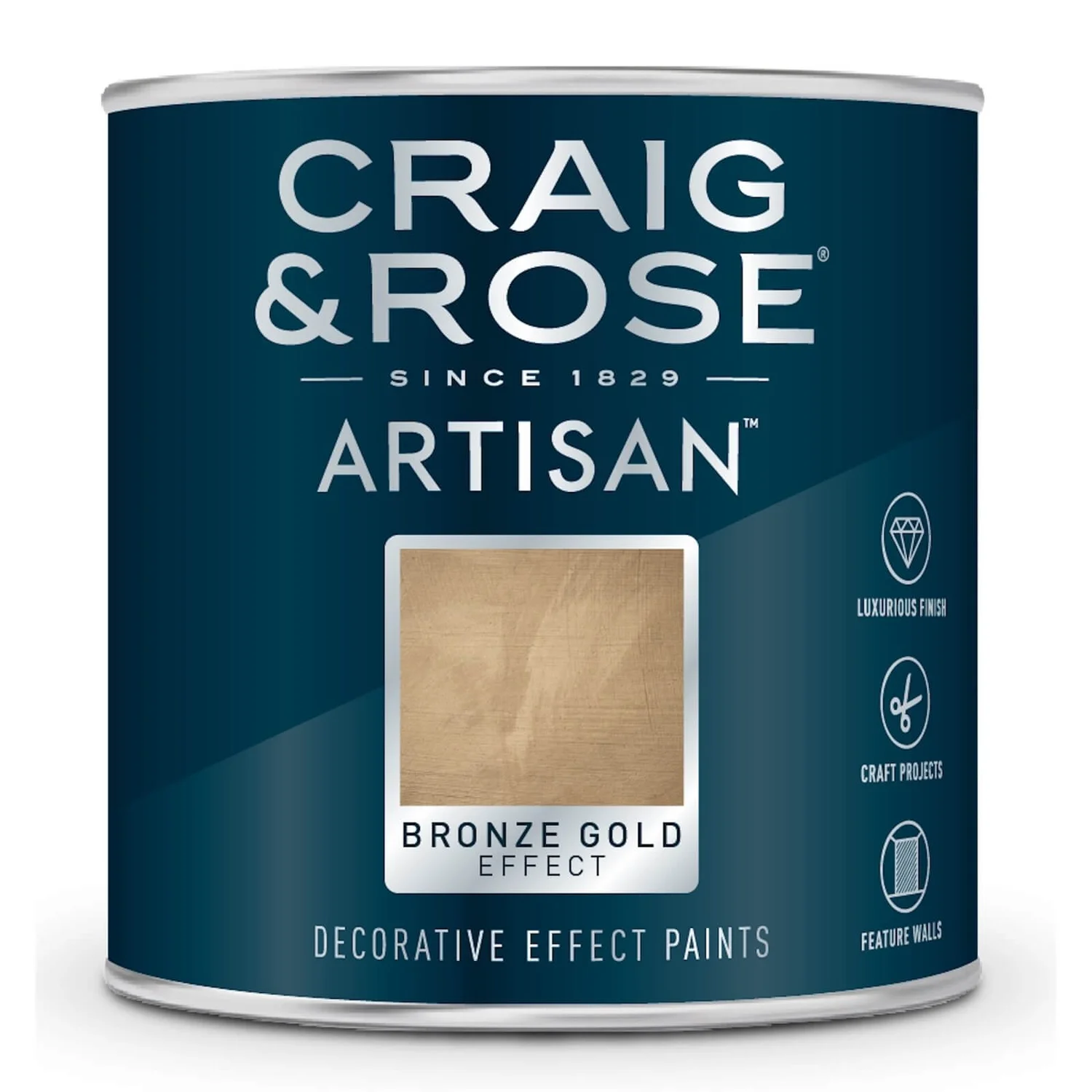 Craig & Rose Artisan Gold Effect Paint Bronze Gold - 750ml 4 Craig & Rose Artisan Gold Effect Paint Bronze Gold - 750ml - Image 2