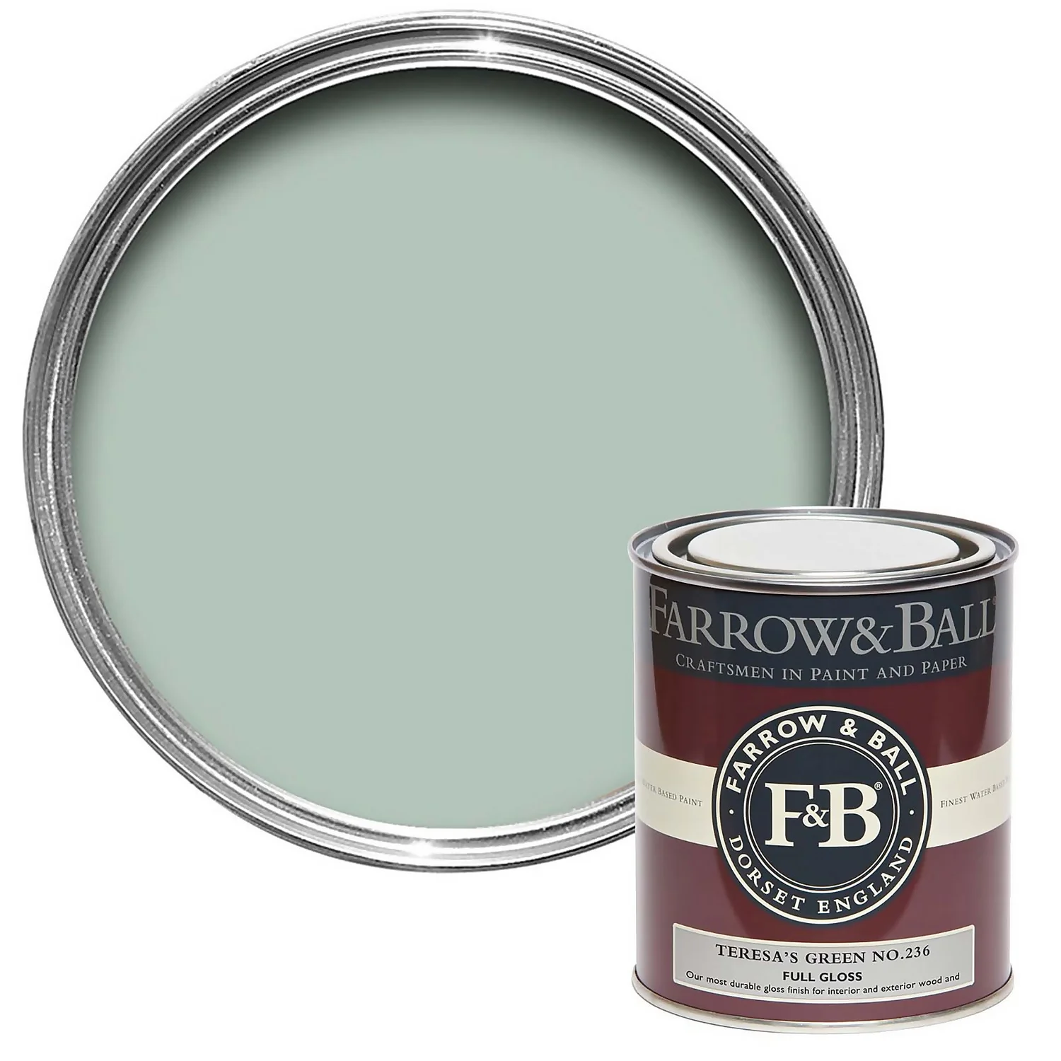 Farrow & Ball Full Gloss Paint Teresa's Green - 750ml 3 Farrow & Ball Full Gloss Paint Teresa's Green - 750ml