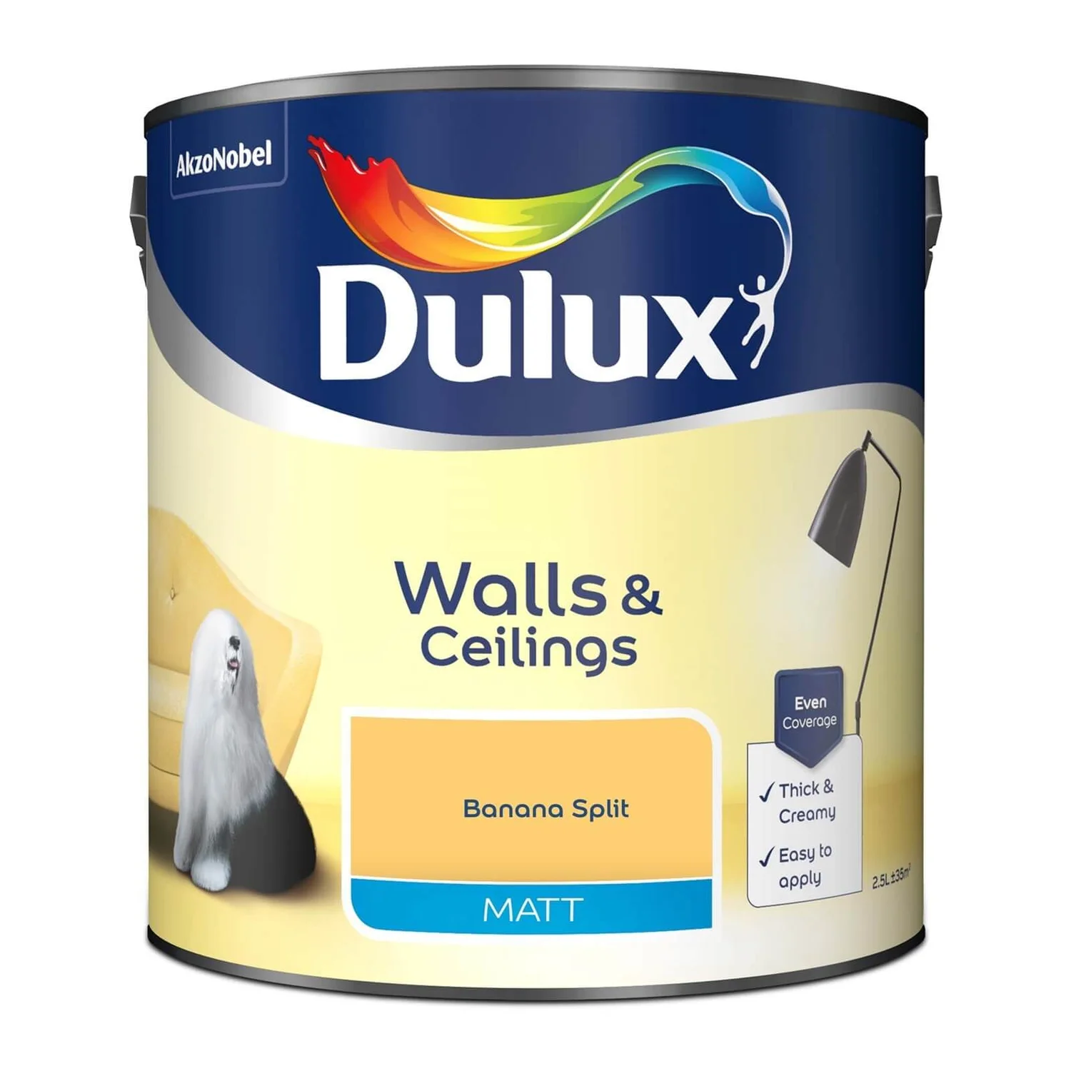 Dulux Matt Emulsion Paint Banana Split - 2.5L 6 Dulux Matt Emulsion Paint Banana Split - 2.5L - Image 4
