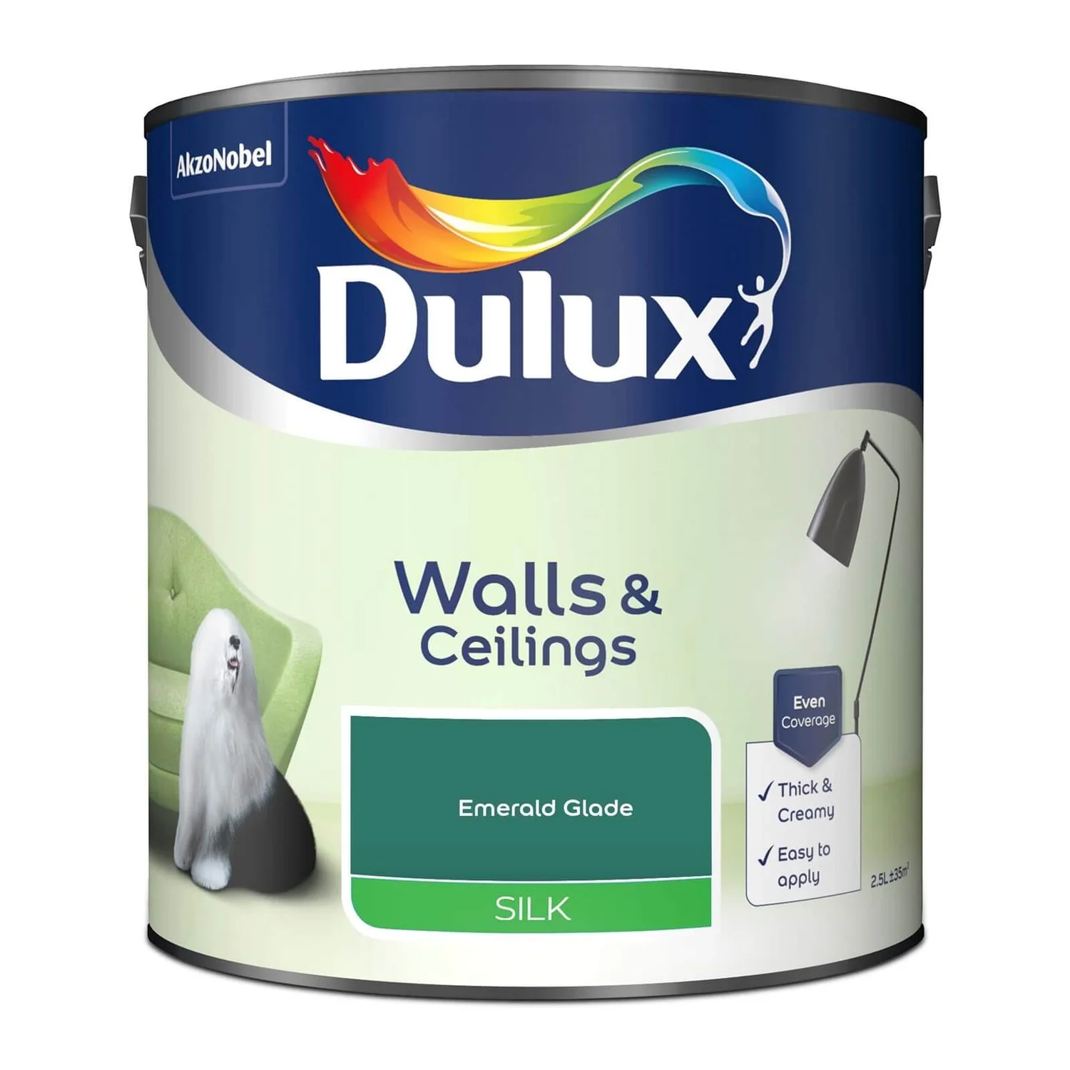 Dulux Silk Emulsion Paint Emerald Glade - 2.5L 6 Dulux Silk Emulsion Paint Emerald Glade - 2.5L - Image 4