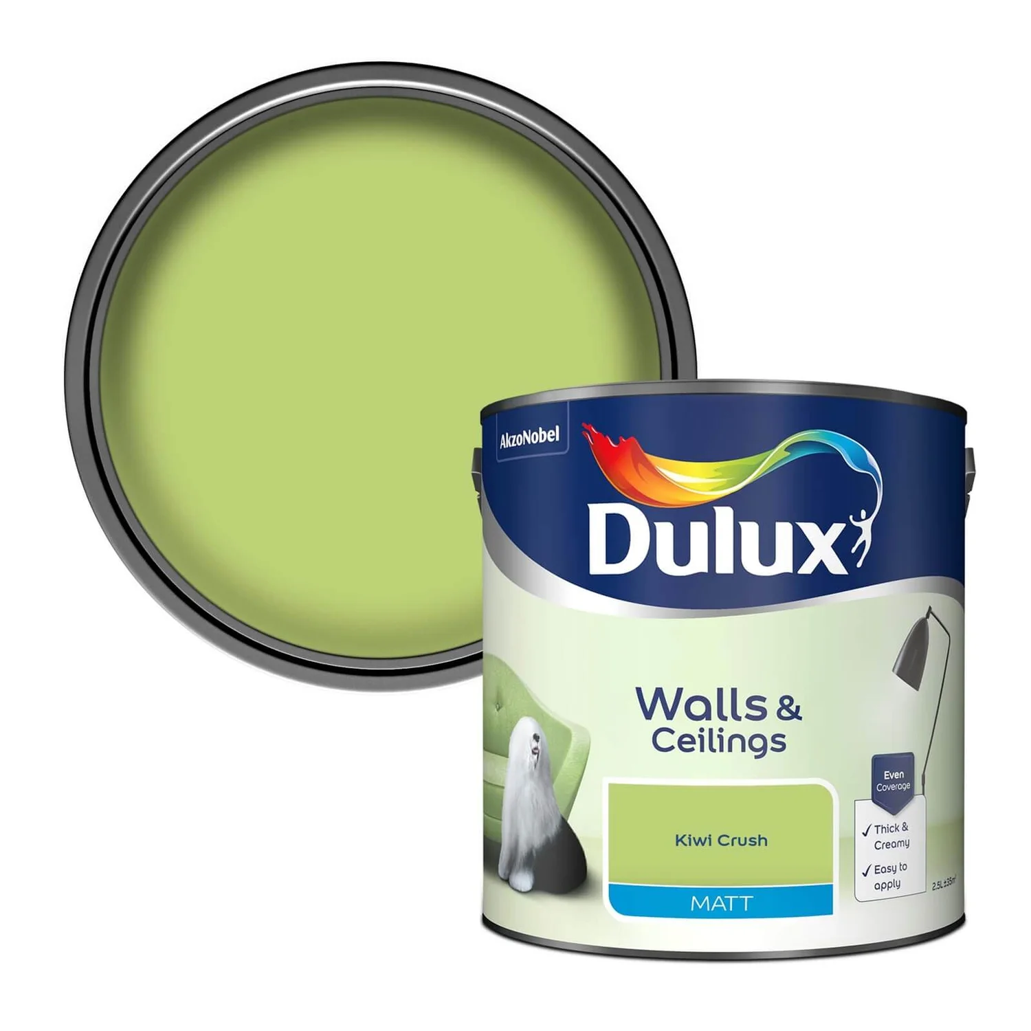 Dulux Matt Emulsion Paint Kiwi Crush - 2.5L 3 Dulux Matt Emulsion Paint Kiwi Crush - 2.5L