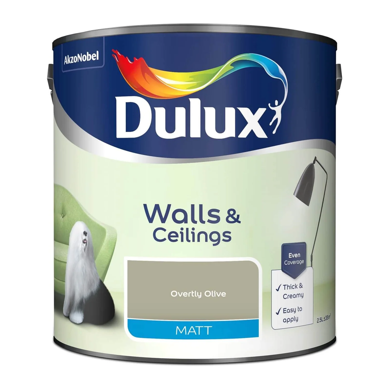 Dulux Matt Emulsion Paint Overtly Olive - 2.5L 6 Dulux Matt Emulsion Paint Overtly Olive - 2.5L - Image 4