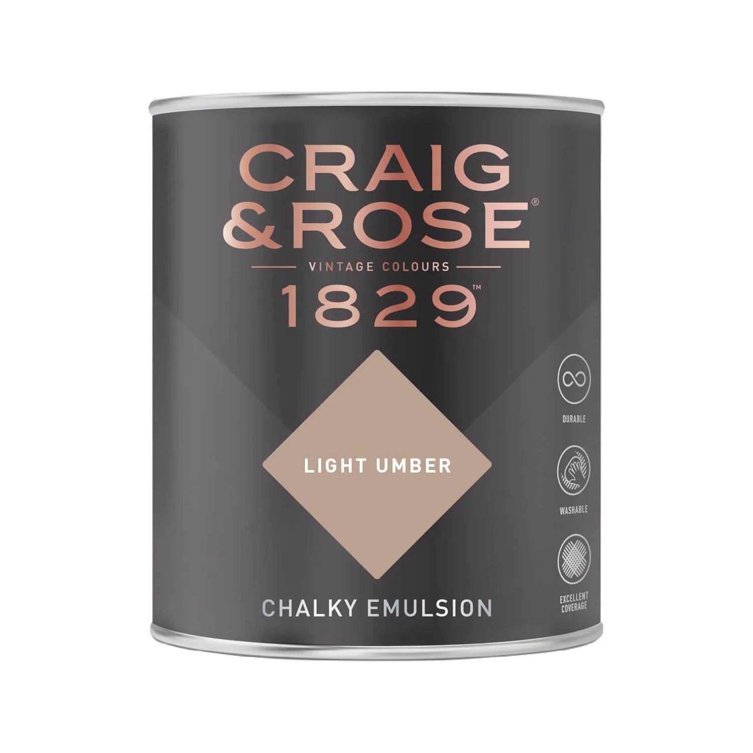 Craig & Rose 1829 Chalky Matt Emulsion Paint Light Umber - 750ml 4 Craig & Rose 1829 Chalky Matt Emulsion Paint Light Umber - 750ml - Image 2