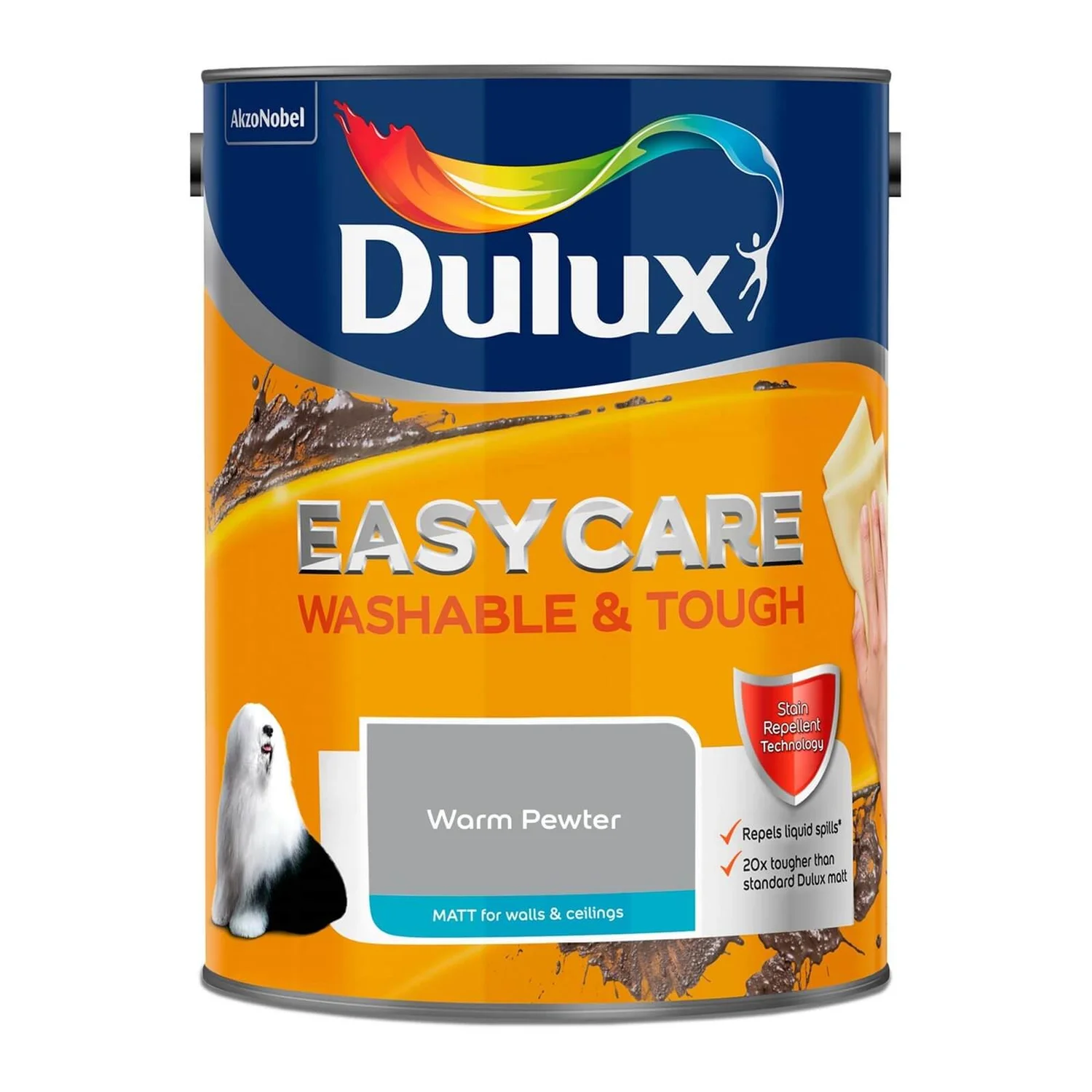 Dulux Easycare Washable & Tough Matt Paint Warm Pewter - 5L 6 Dulux Easycare Washable & Tough Matt Paint Warm Pewter - 5L - Image 4