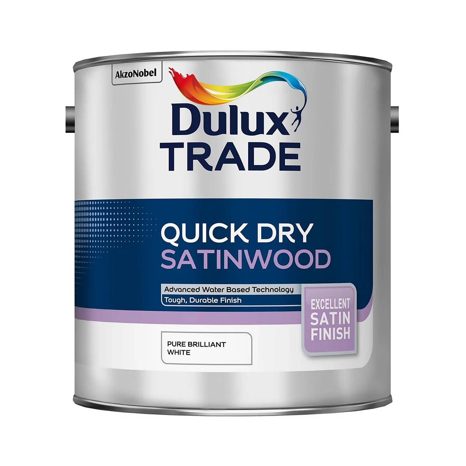 Dulux Trade Satinwood Quick Dry Satin Paint Pure Brilliant White - 2.5L 3 Dulux Trade Satinwood Quick Dry Satin Paint Pure Brilliant White - 2.5L
